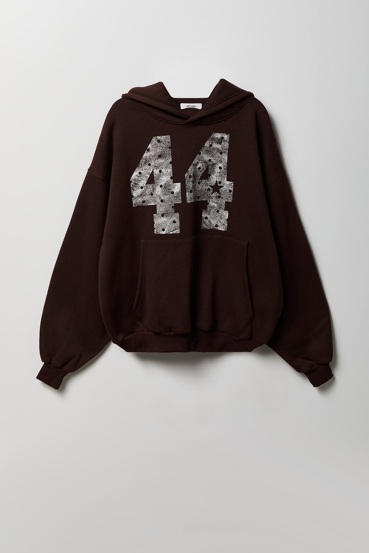 Fleece Graphic Boxy Hoodie - Brown