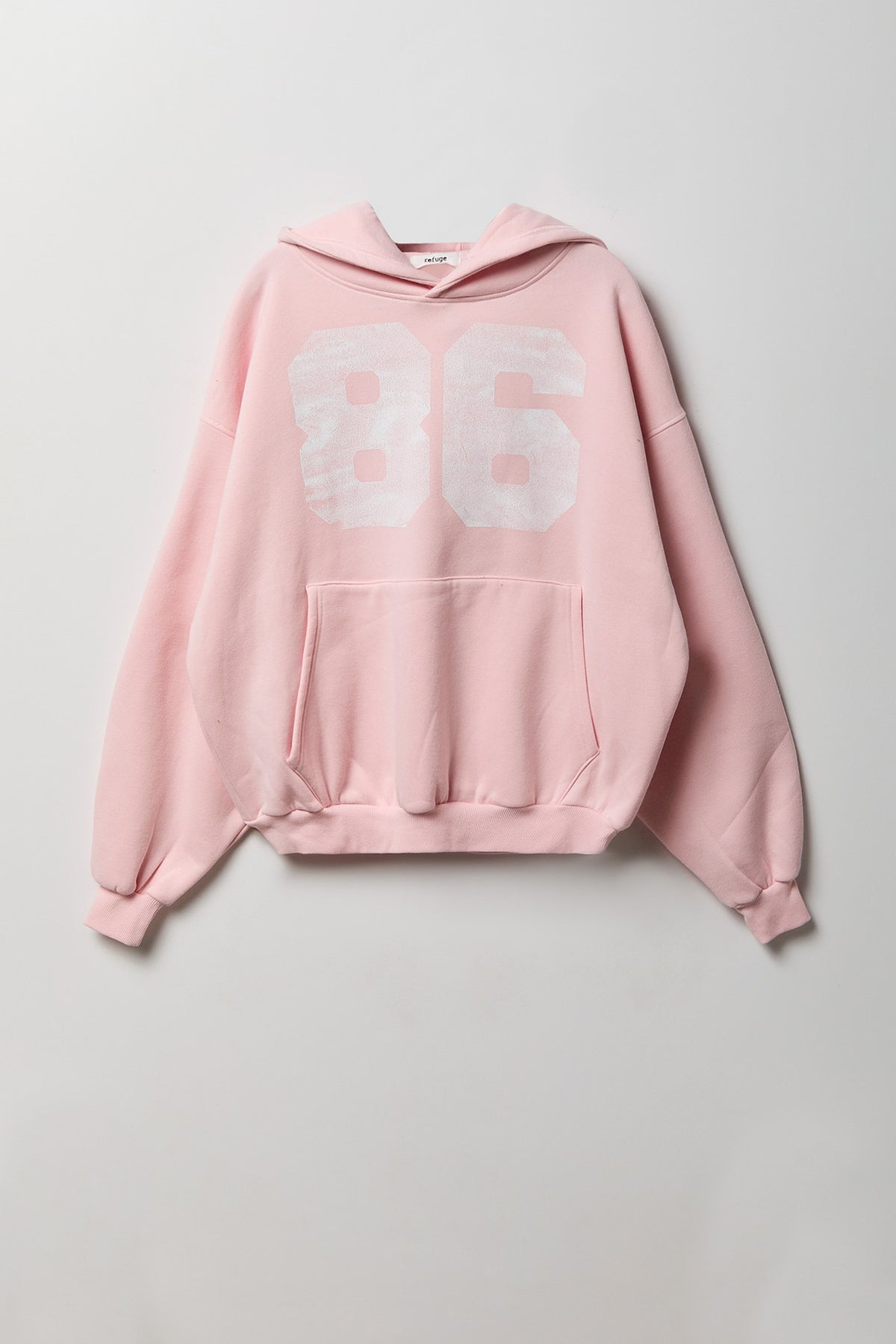 Fleece Graphic Boxy Hoodie - Light Pink