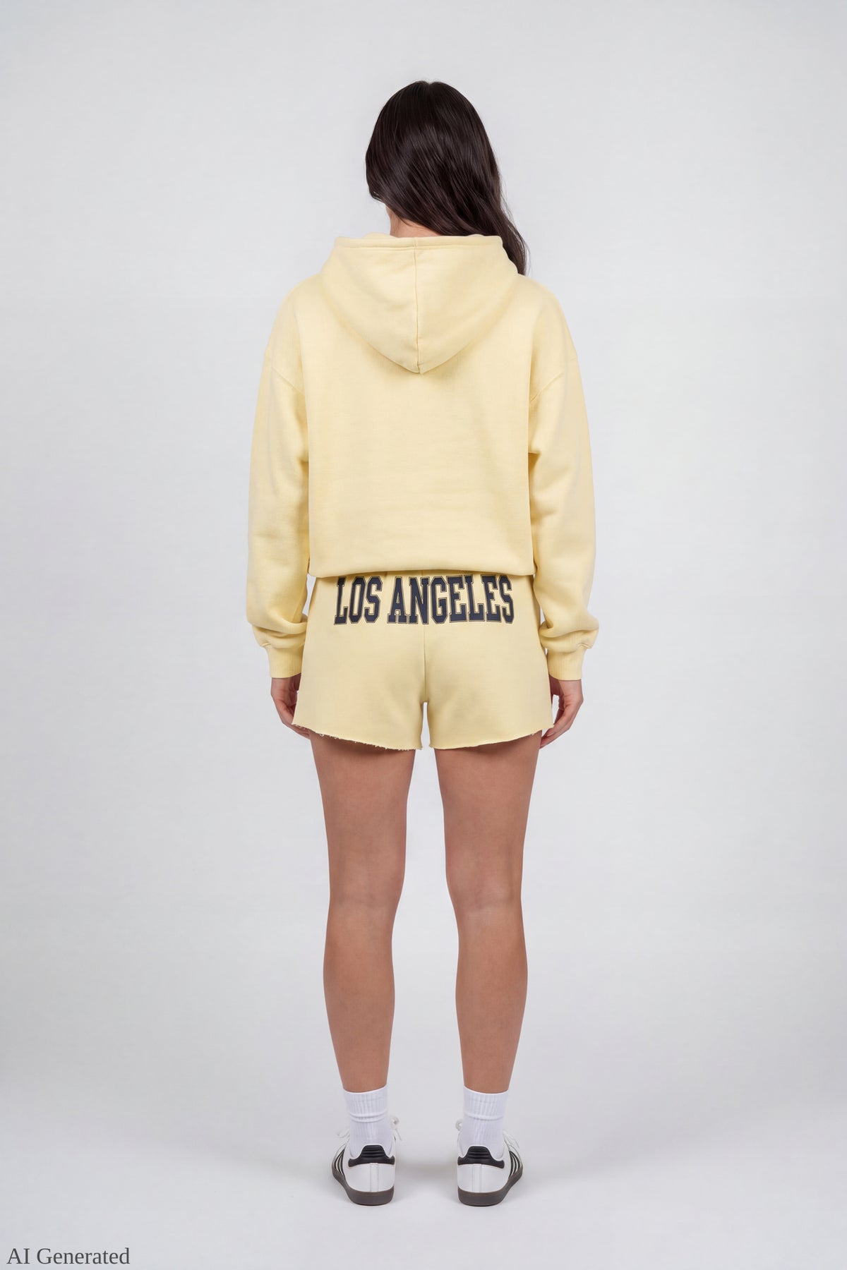 Alt View 3. Fleece Graphic Boxy Hoodie - Yellow