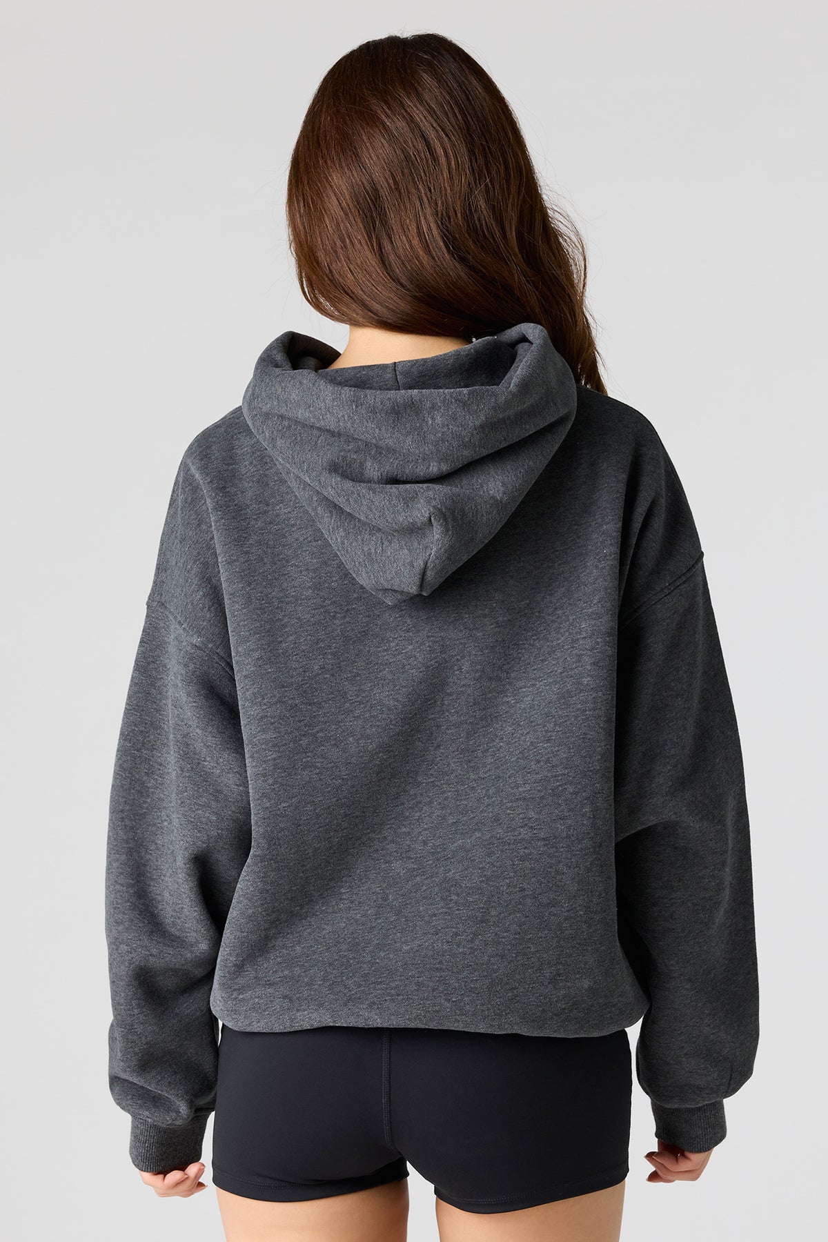 Alt View 2. Luxe Fleece Boyfriend Hoodie - Charcoal