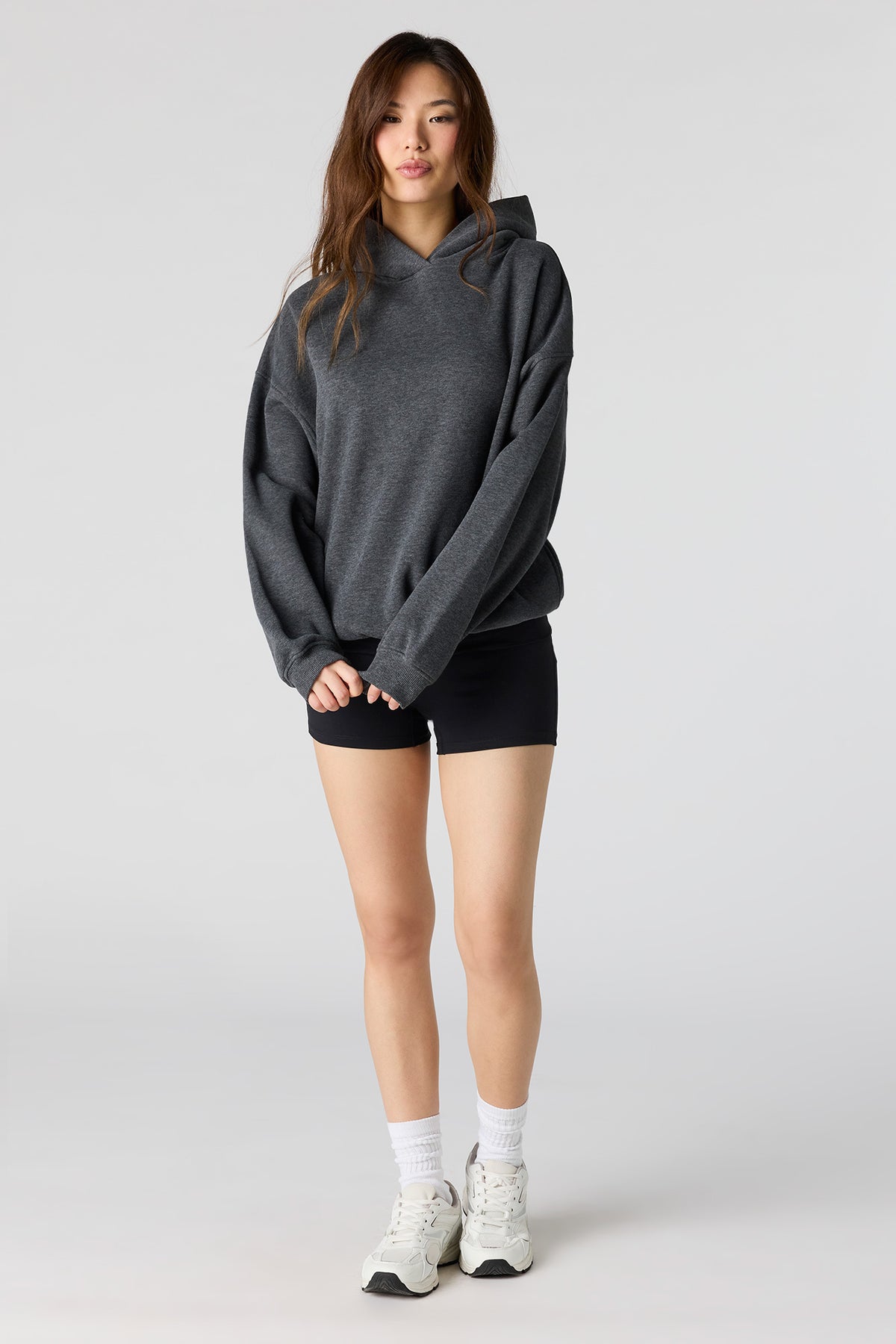 Alt View 3. Luxe Fleece Boyfriend Hoodie - Charcoal
