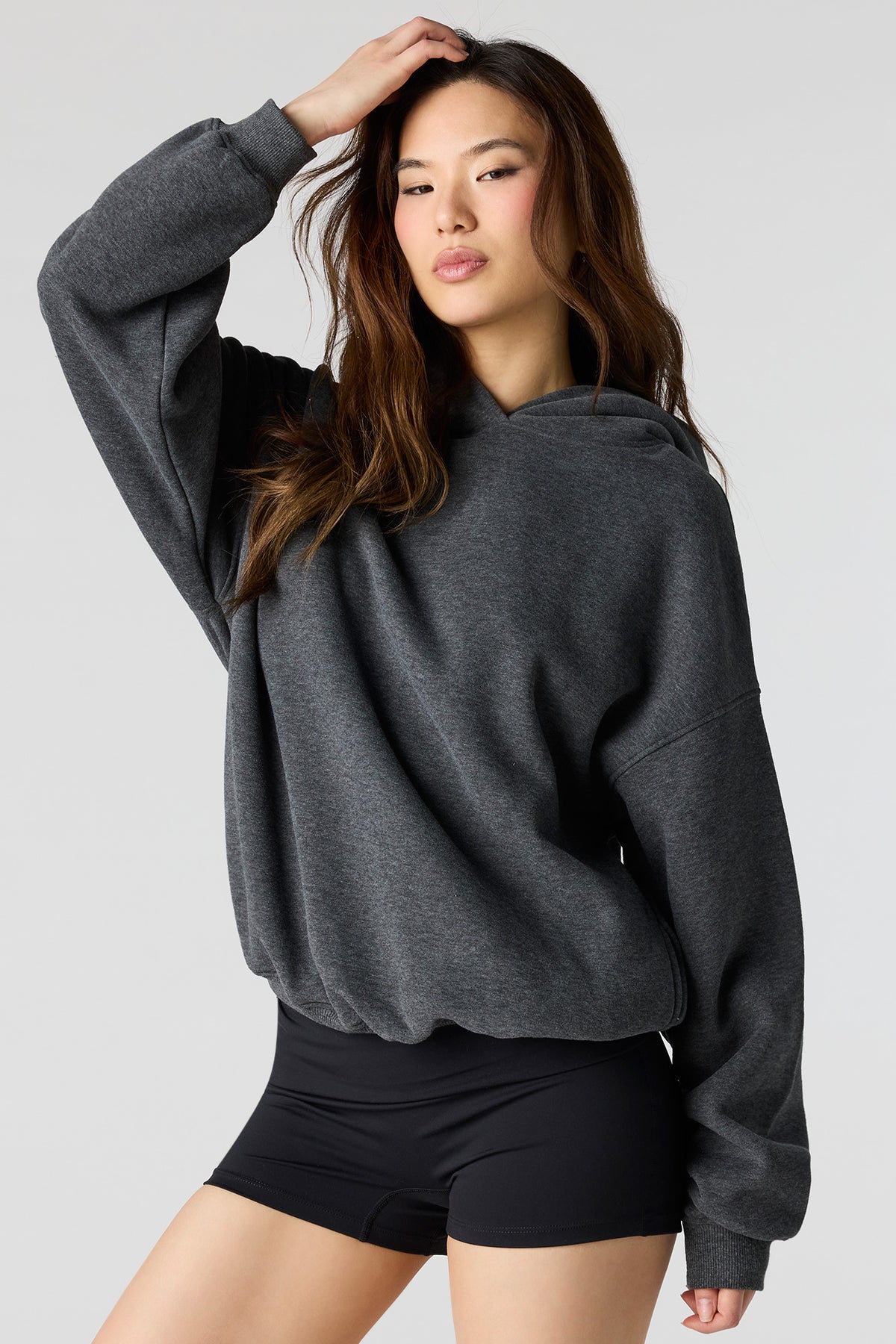 Luxe Fleece Boyfriend Hoodie - Charcoal
