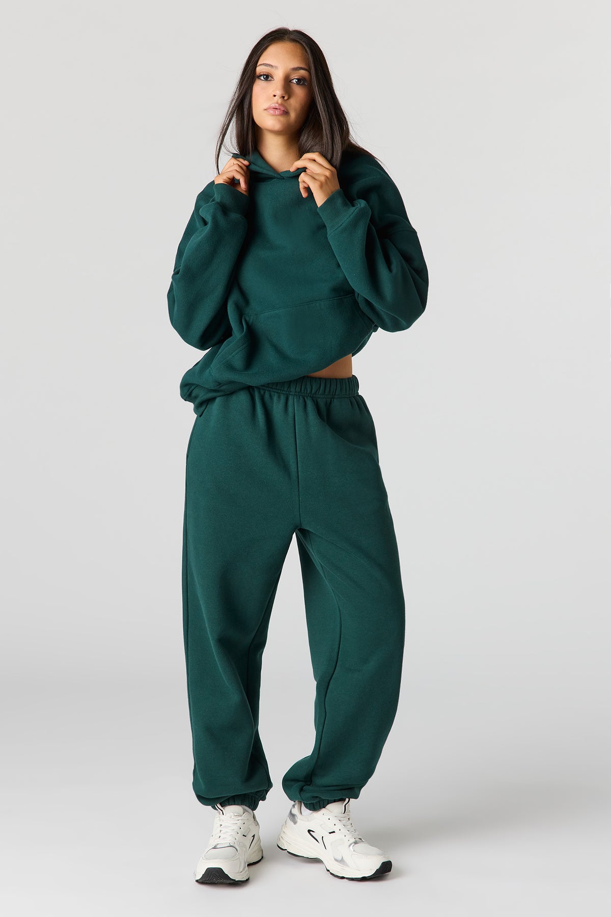 Alt View 3. Luxe Fleece Boyfriend Hoodie - Green