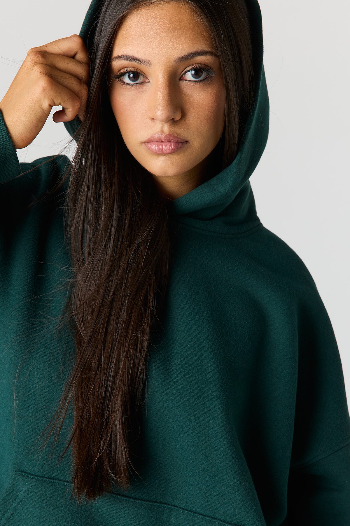 Alt View 4. Luxe Fleece Boyfriend Hoodie - Green