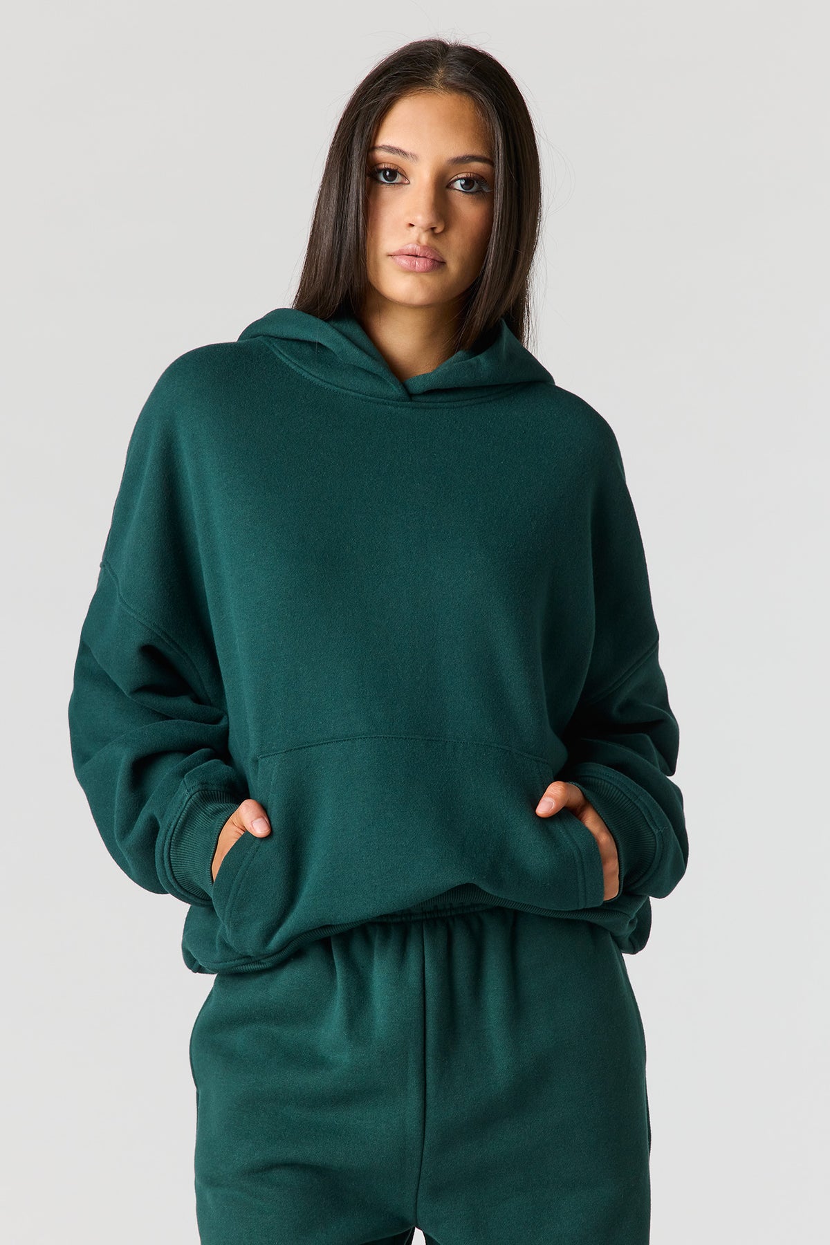 Luxe Fleece Boyfriend Hoodie - Green
