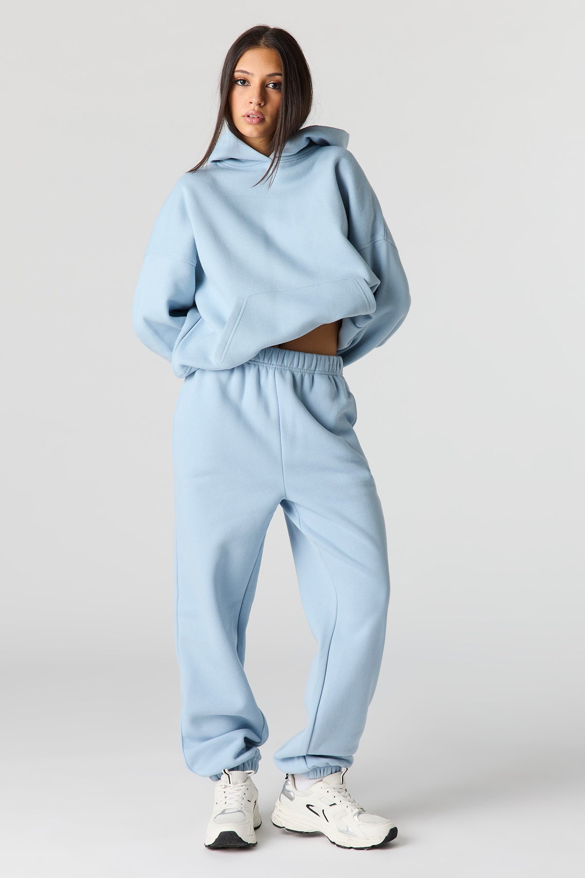 Alt View 3. Luxe Fleece Boyfriend Hoodie - Light Blue