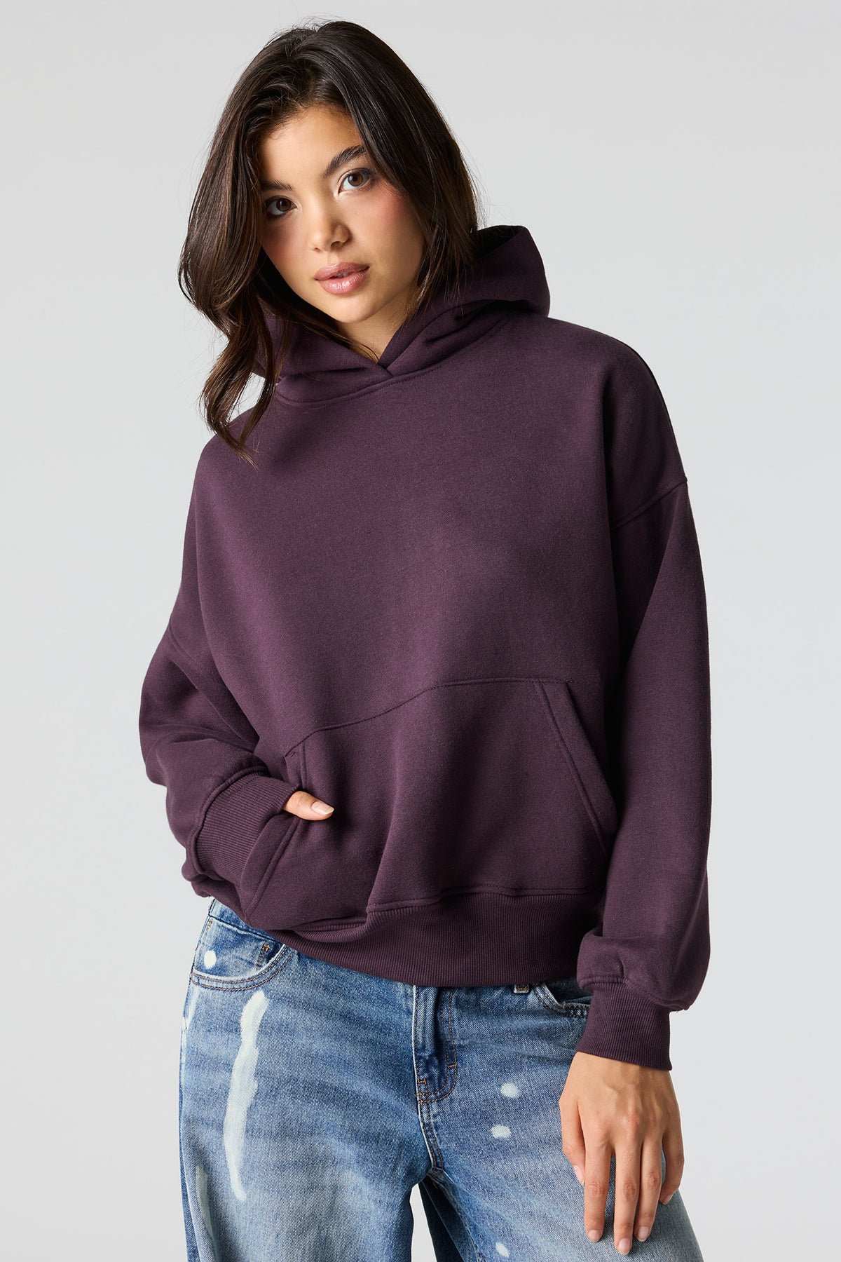 Luxe Fleece Boyfriend Hoodie - Purple