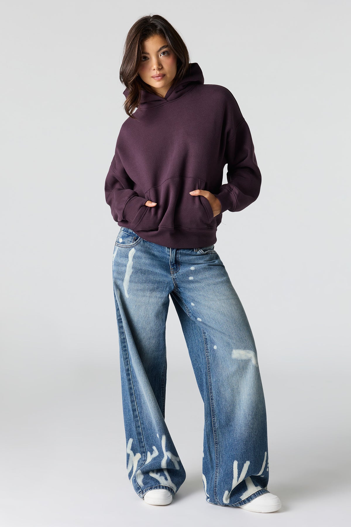 Alt View 3. Luxe Fleece Boyfriend Hoodie - Purple