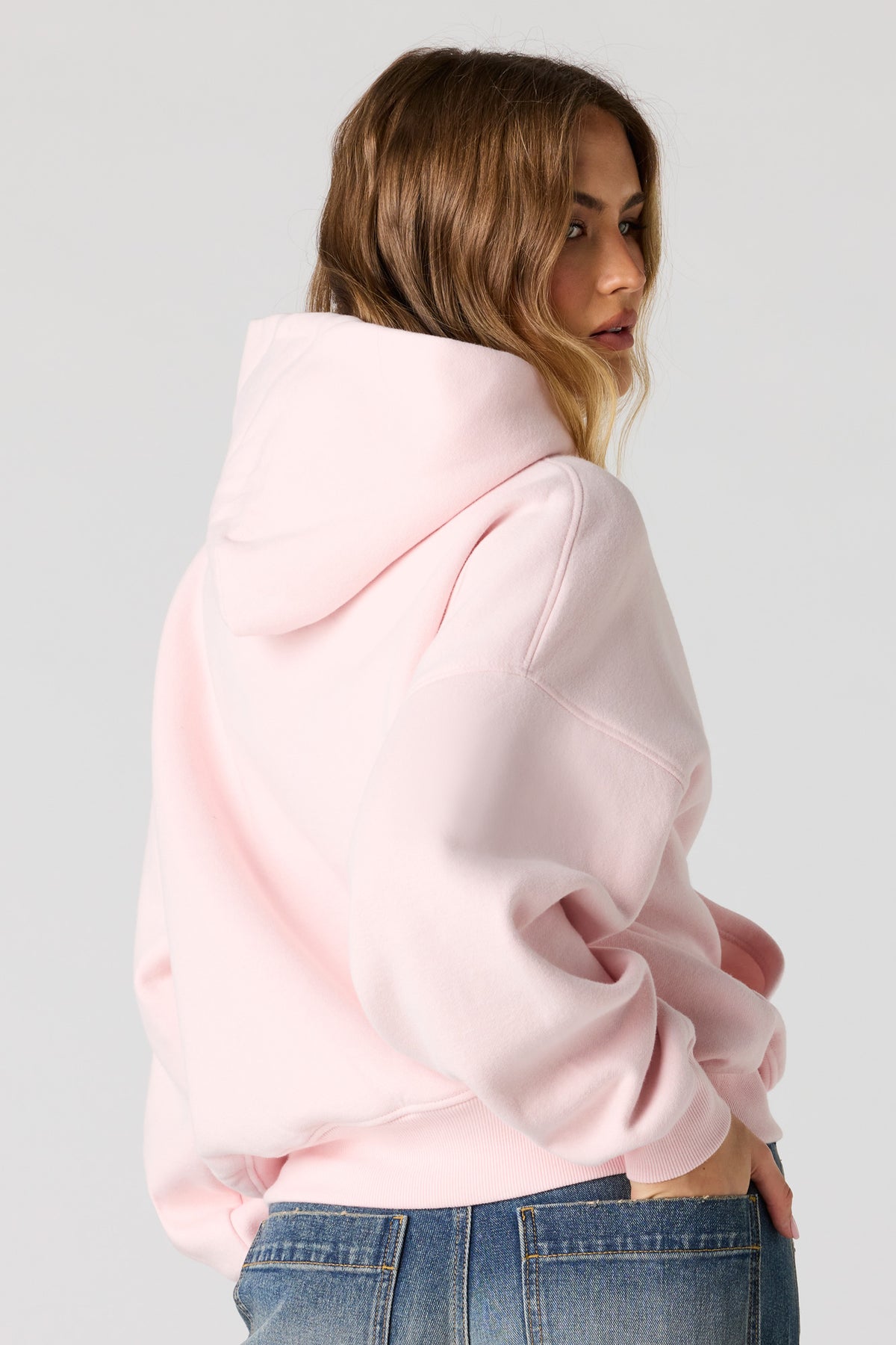 Alt View 2. Luxe Fleece Boyfriend Hoodie - Light Pink