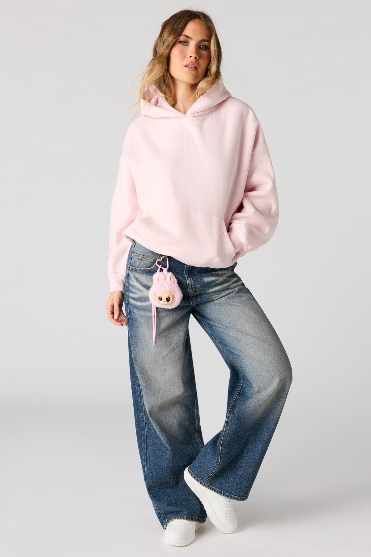 Alt View 3. Luxe Fleece Boyfriend Hoodie - Light Pink