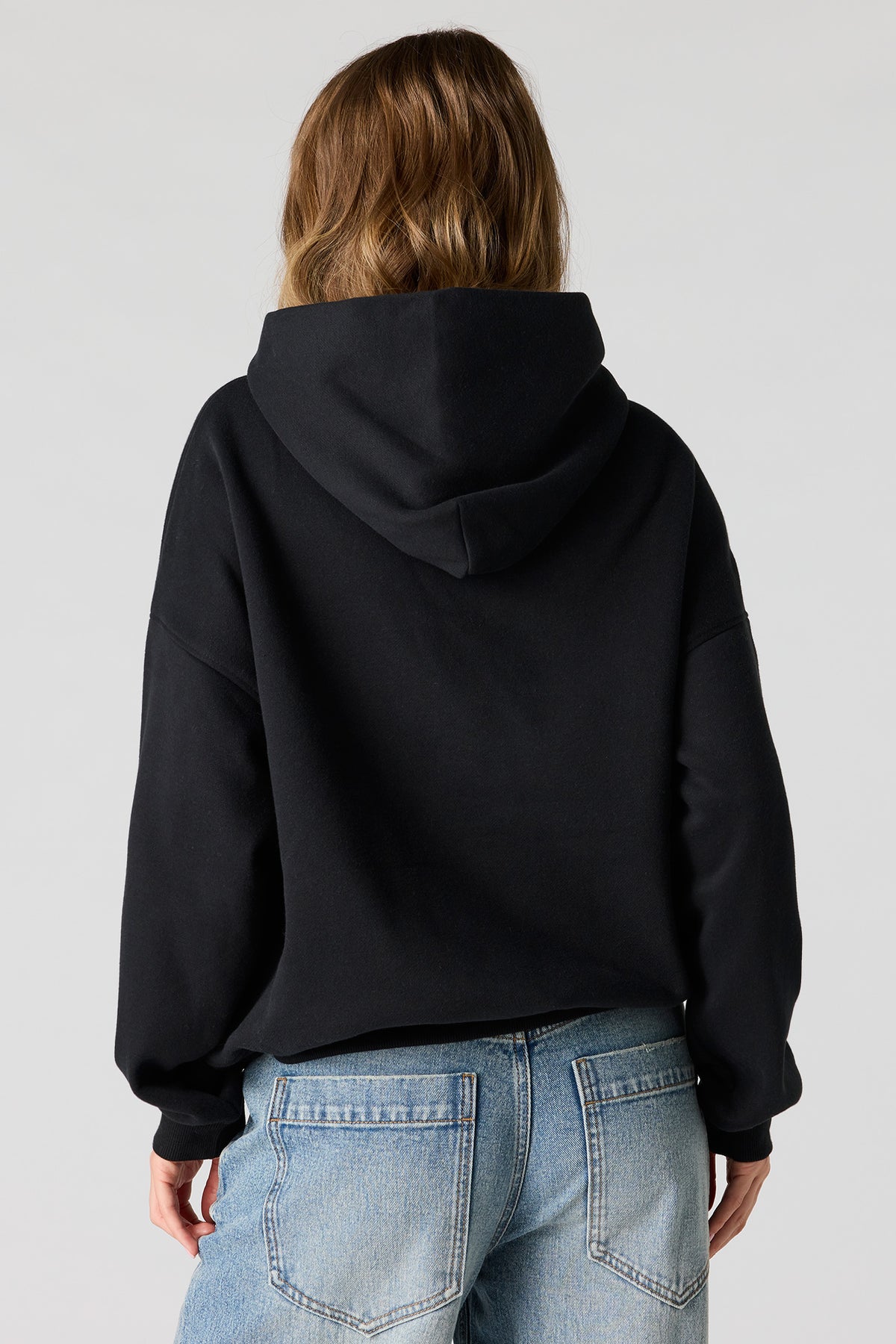 Alt View 2. Luxe Fleece Boyfriend Hoodie - Black