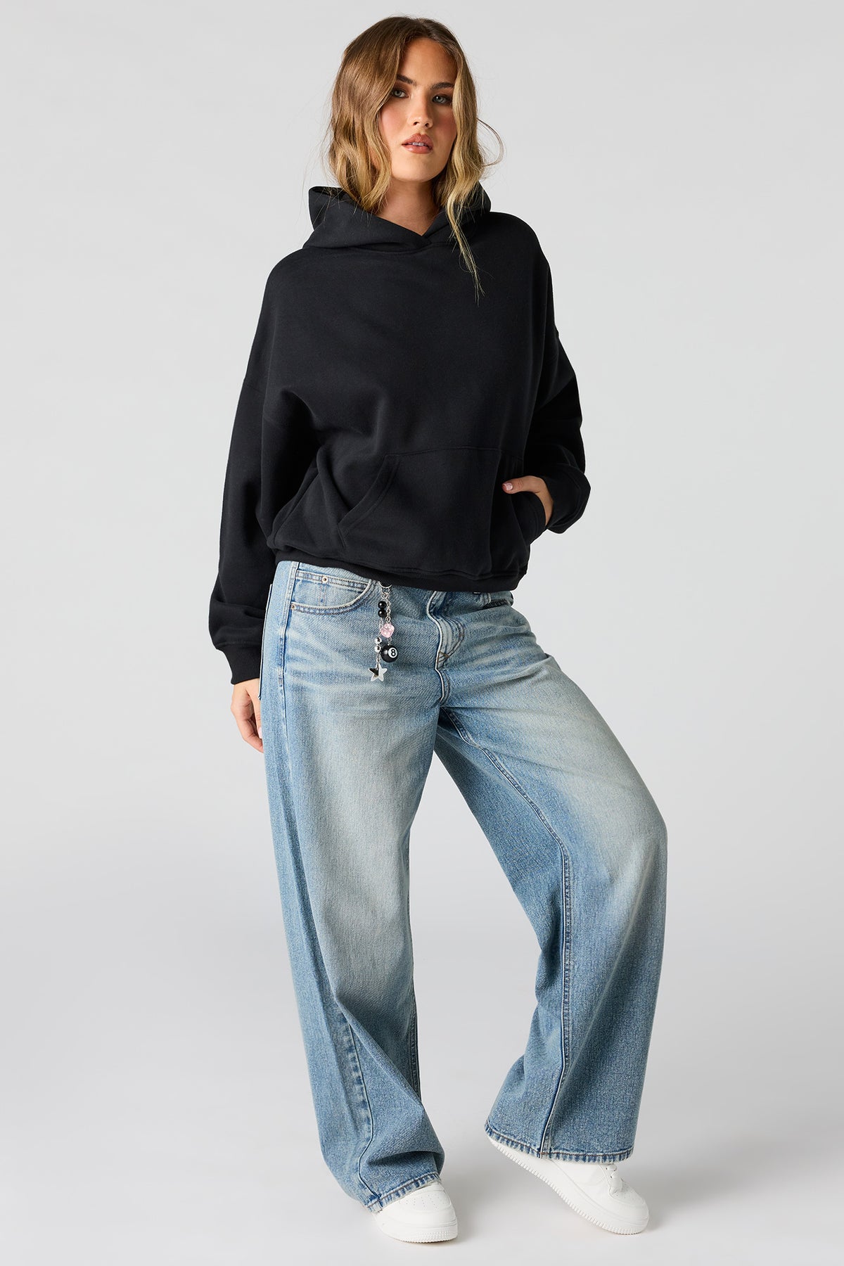 Alt View 3. Luxe Fleece Boyfriend Hoodie - Black
