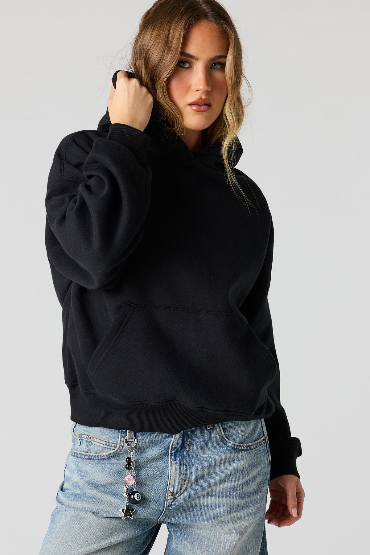 Luxe Fleece Boyfriend Hoodie - Black