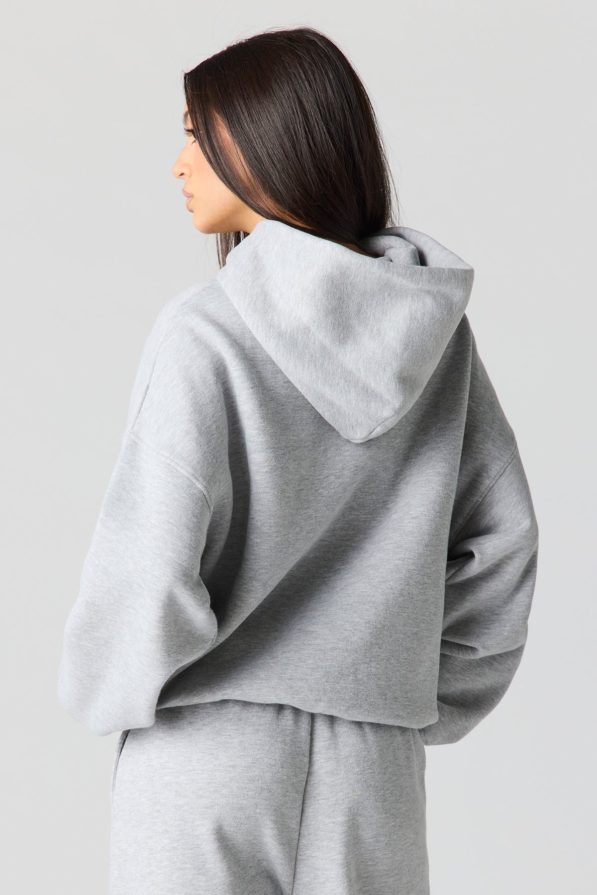 Alt View 2. Luxe Fleece Boyfriend Hoodie - Heather Grey