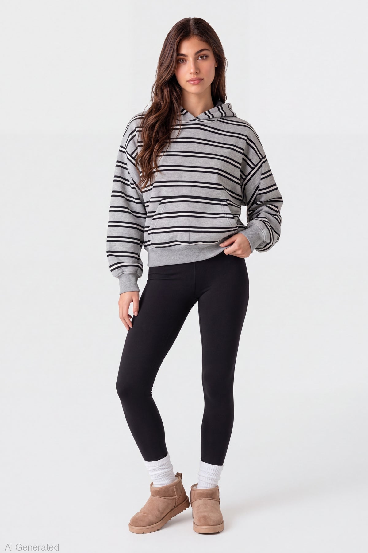 Alt View 3. Luxe Fleece Boyfriend Hoodie - White