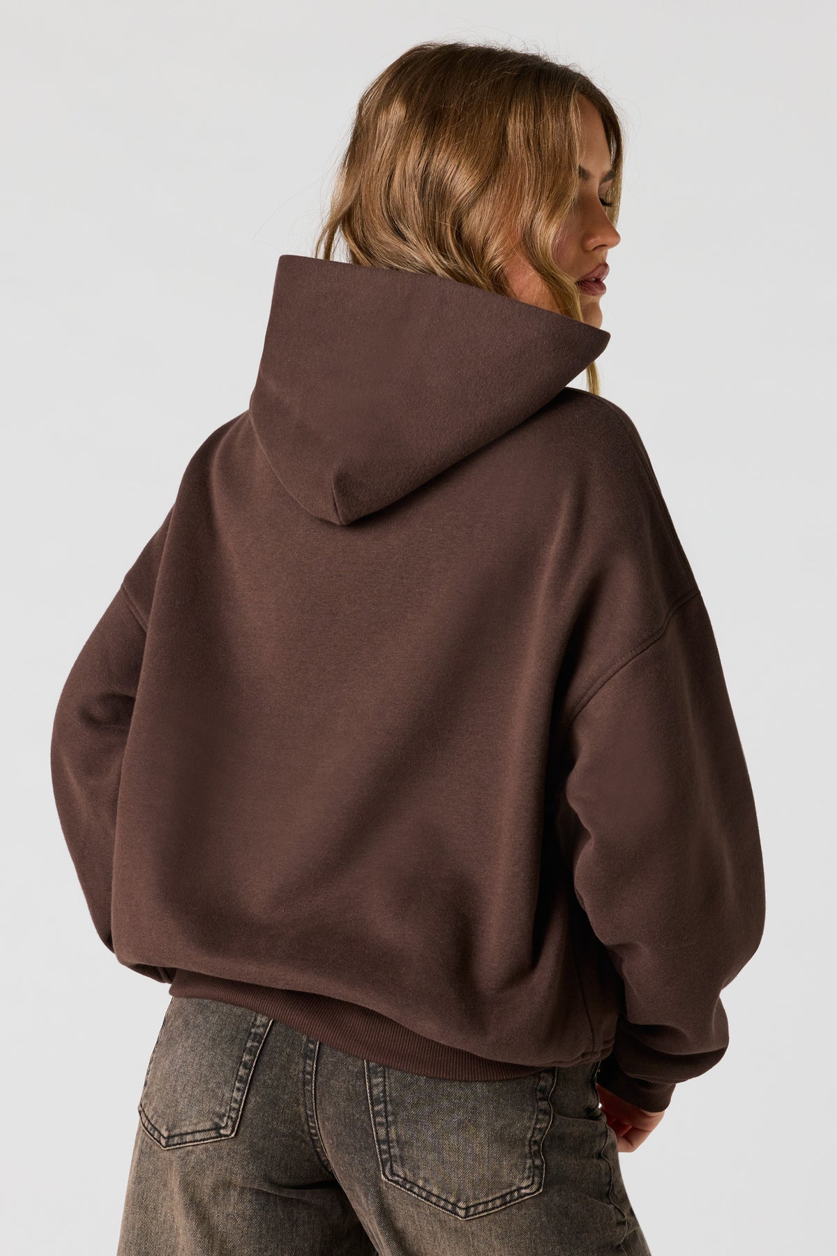 Alt View 2. Luxe Fleece Boyfriend Hoodie - Brown