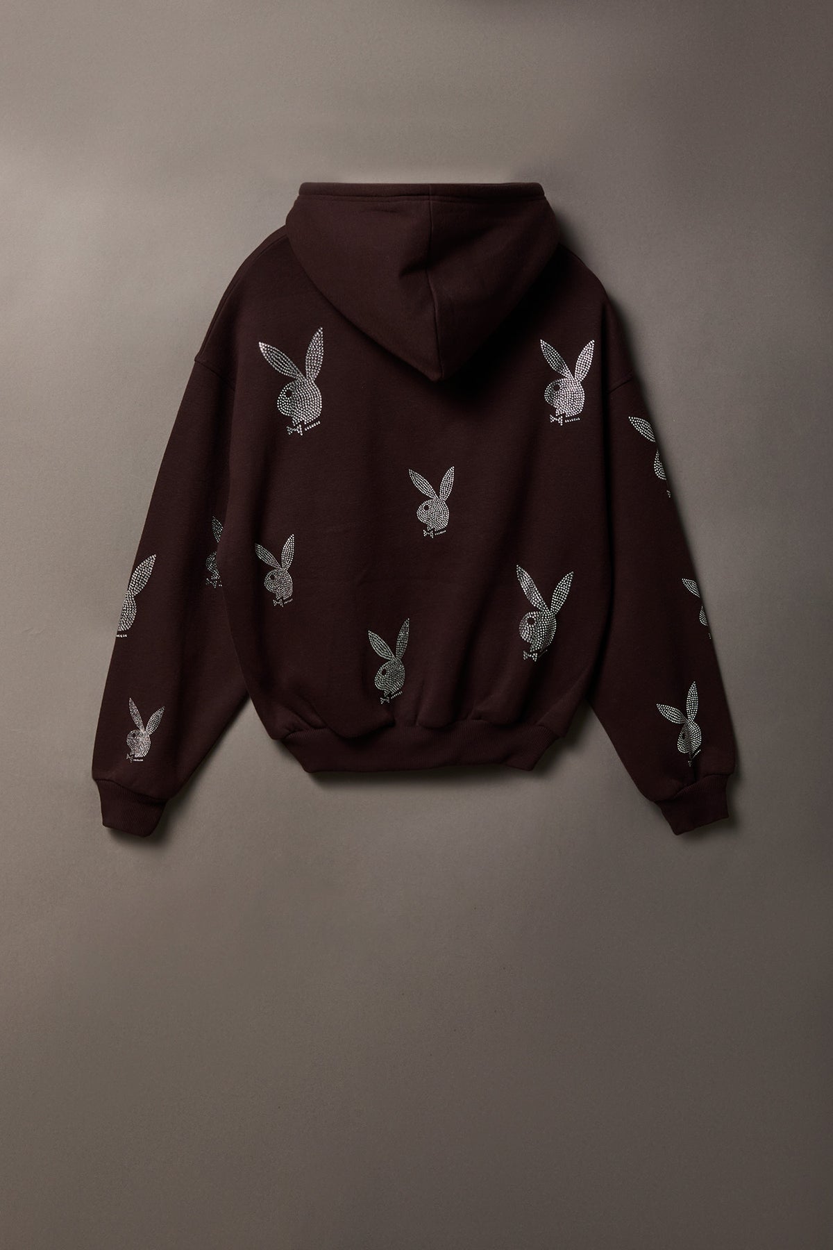 Alt View 2. Playboy Rhinestone Boxy Zip Hoodie - Brown