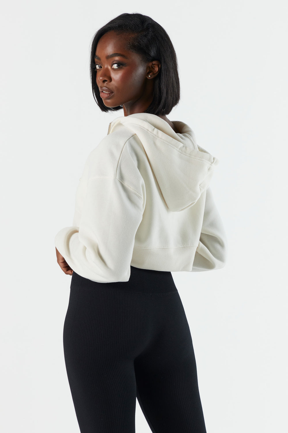 Cropped Fleece Hoodie Cropped Fleece Hoodie 19