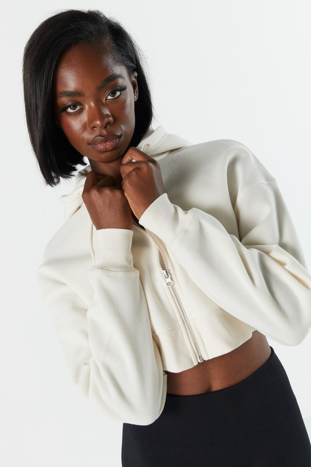 Cropped Fleece Hoodie Cropped Fleece Hoodie 17