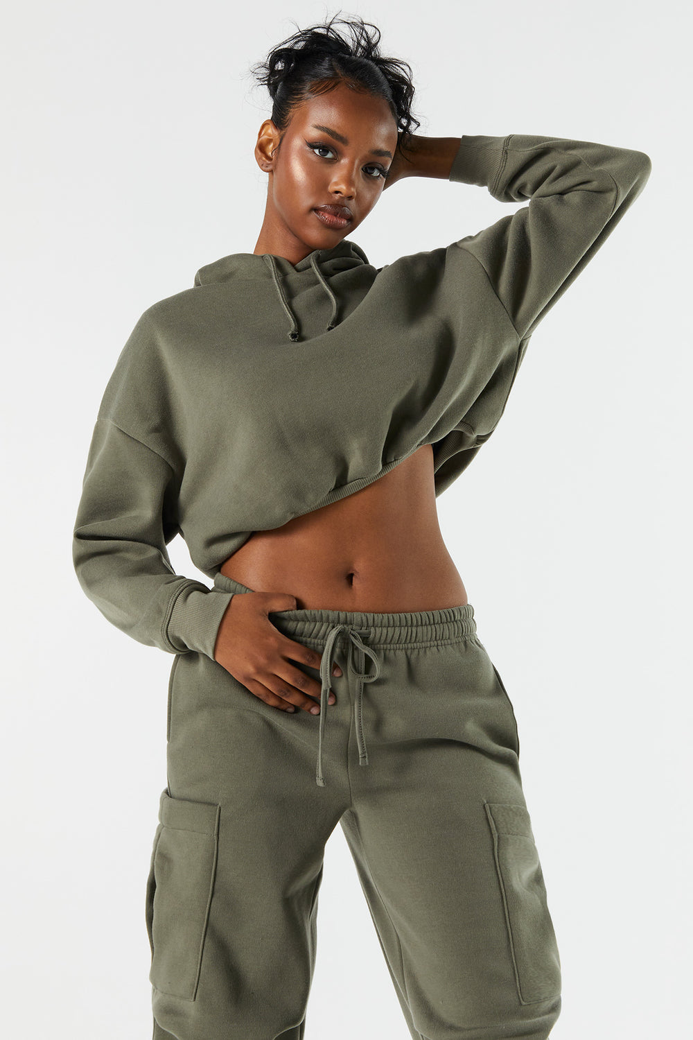 Fleece Cropped Hoodie Fleece Cropped Hoodie 1