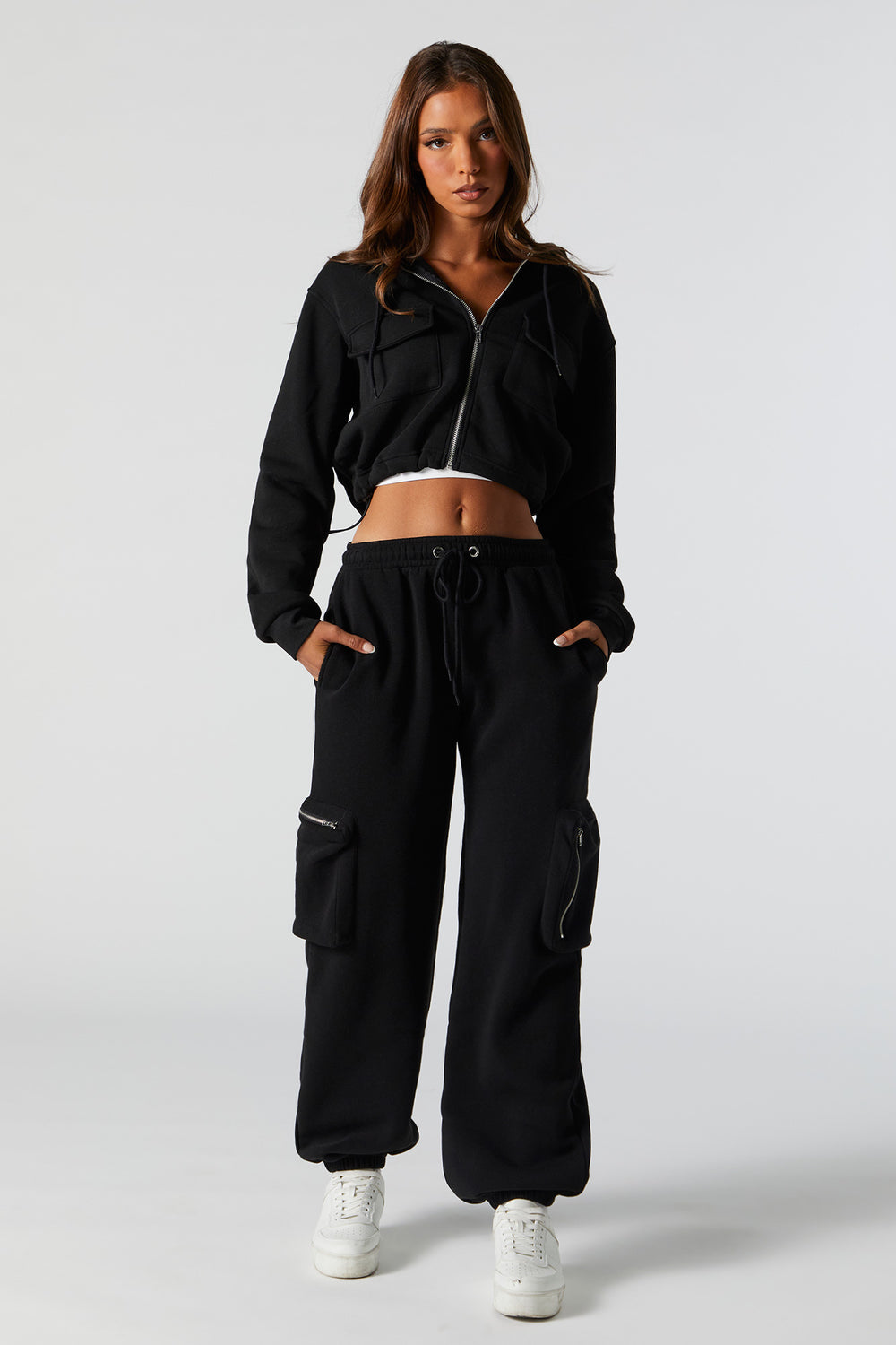 Fleece Cropped Cargo Hoodie Fleece Cropped Cargo Hoodie 4