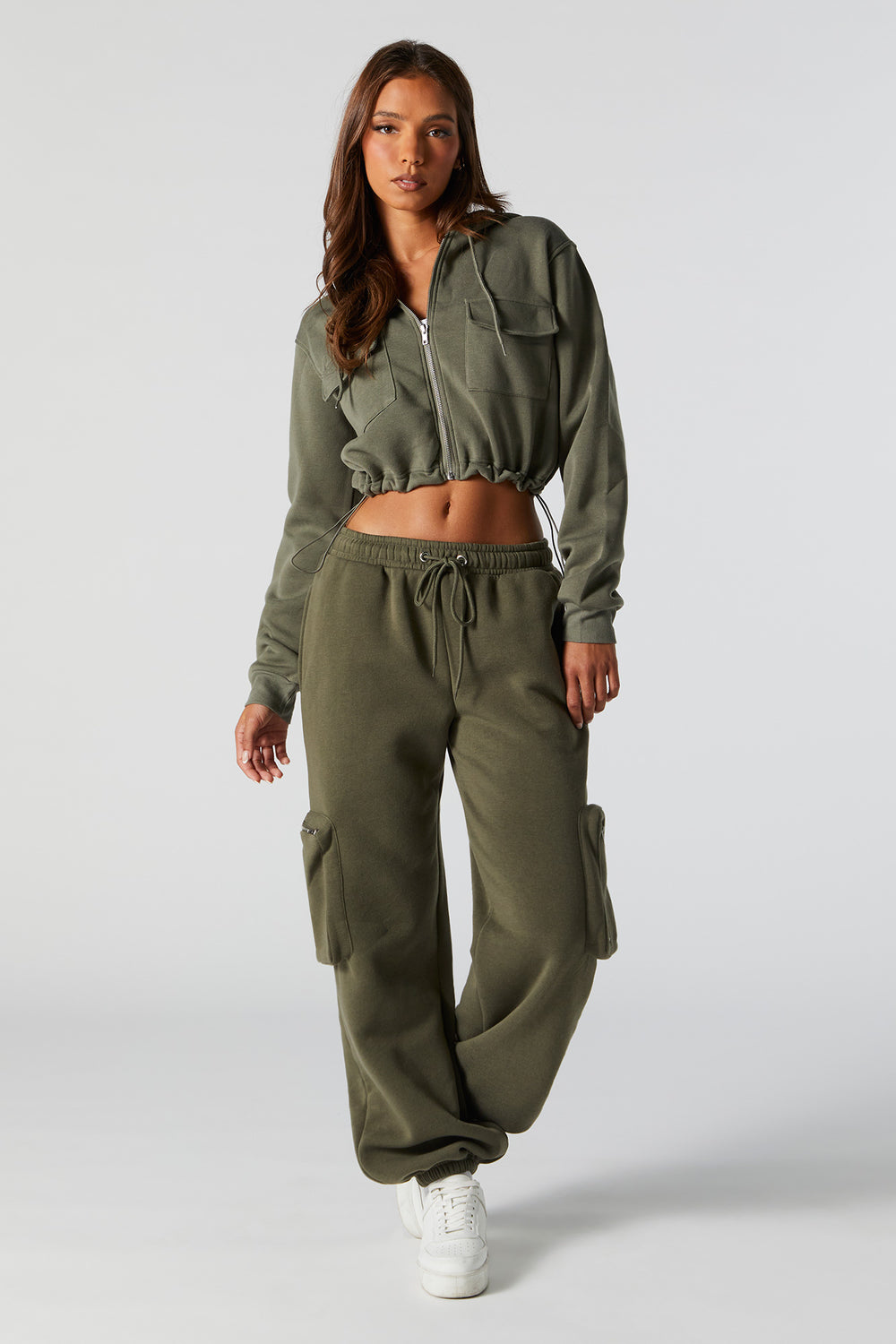 Fleece Cropped Cargo Hoodie Fleece Cropped Cargo Hoodie 13