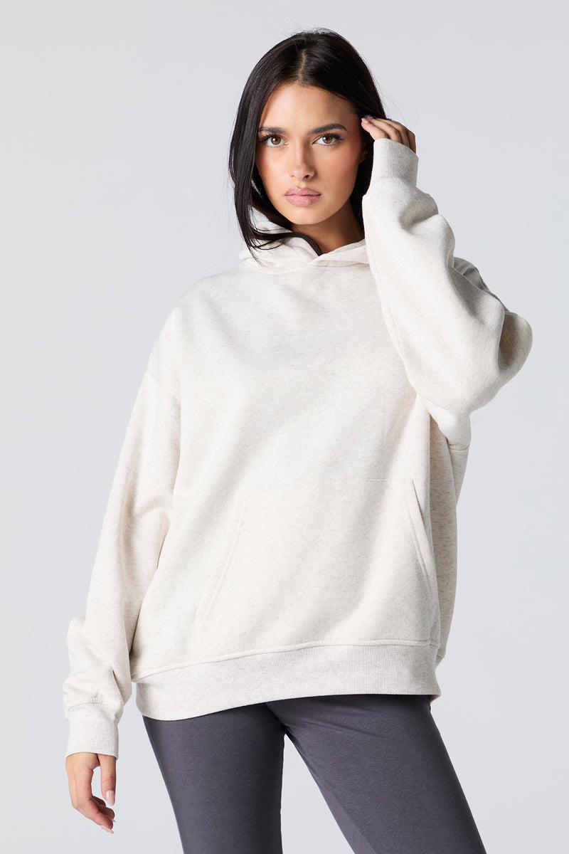 Oversized Solid Fleece Hoodie