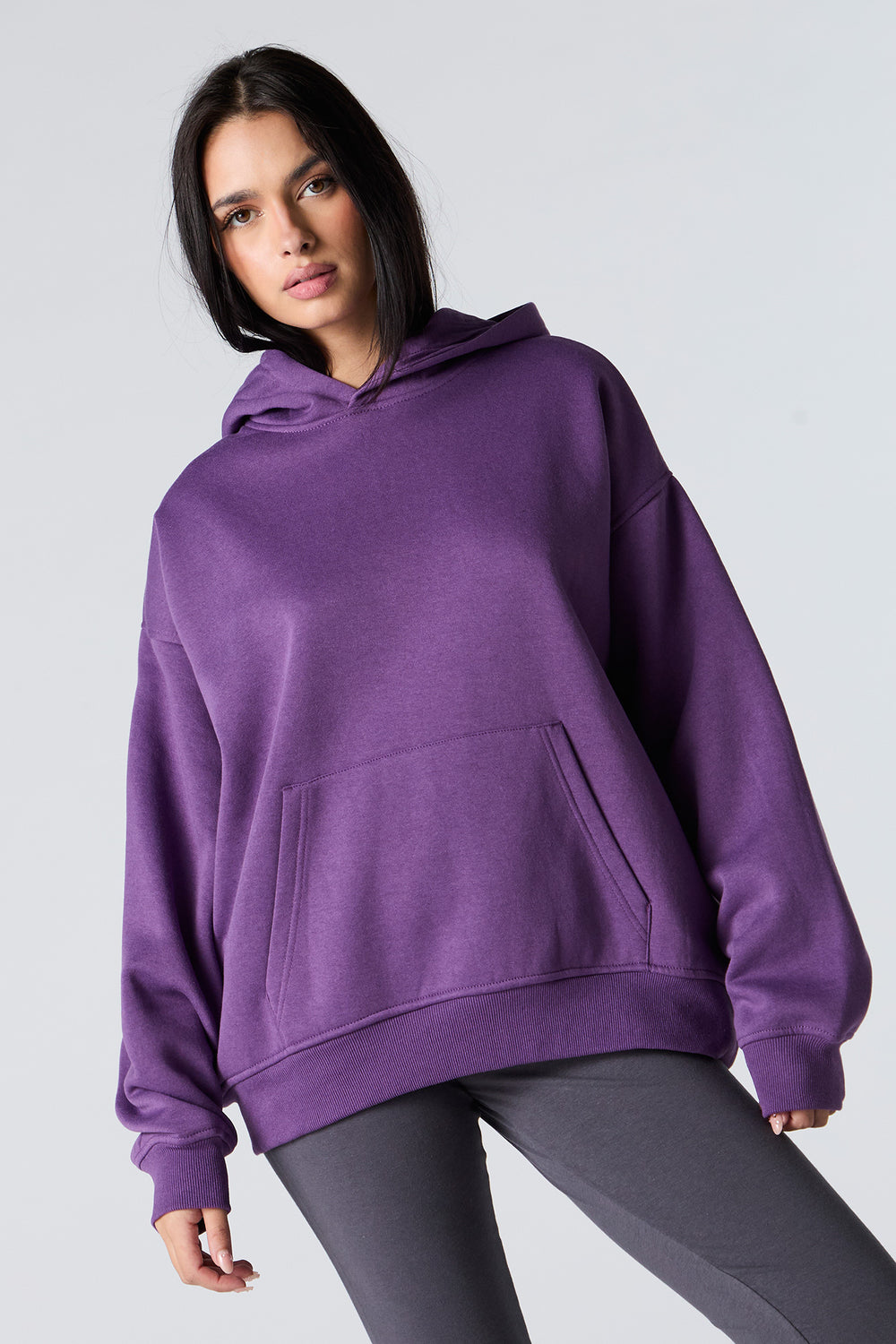 Oversized Solid Fleece Hoodie Oversized Solid Fleece Hoodie 13