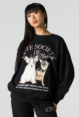 Cutesy Graphic Fleece Sweatshirt