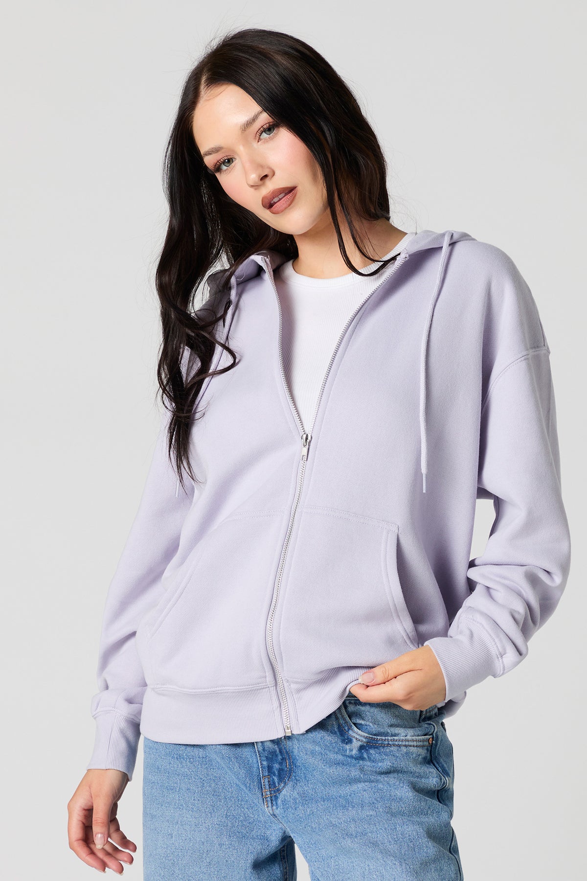 Fleece Oversized Zip-Up Hoodie