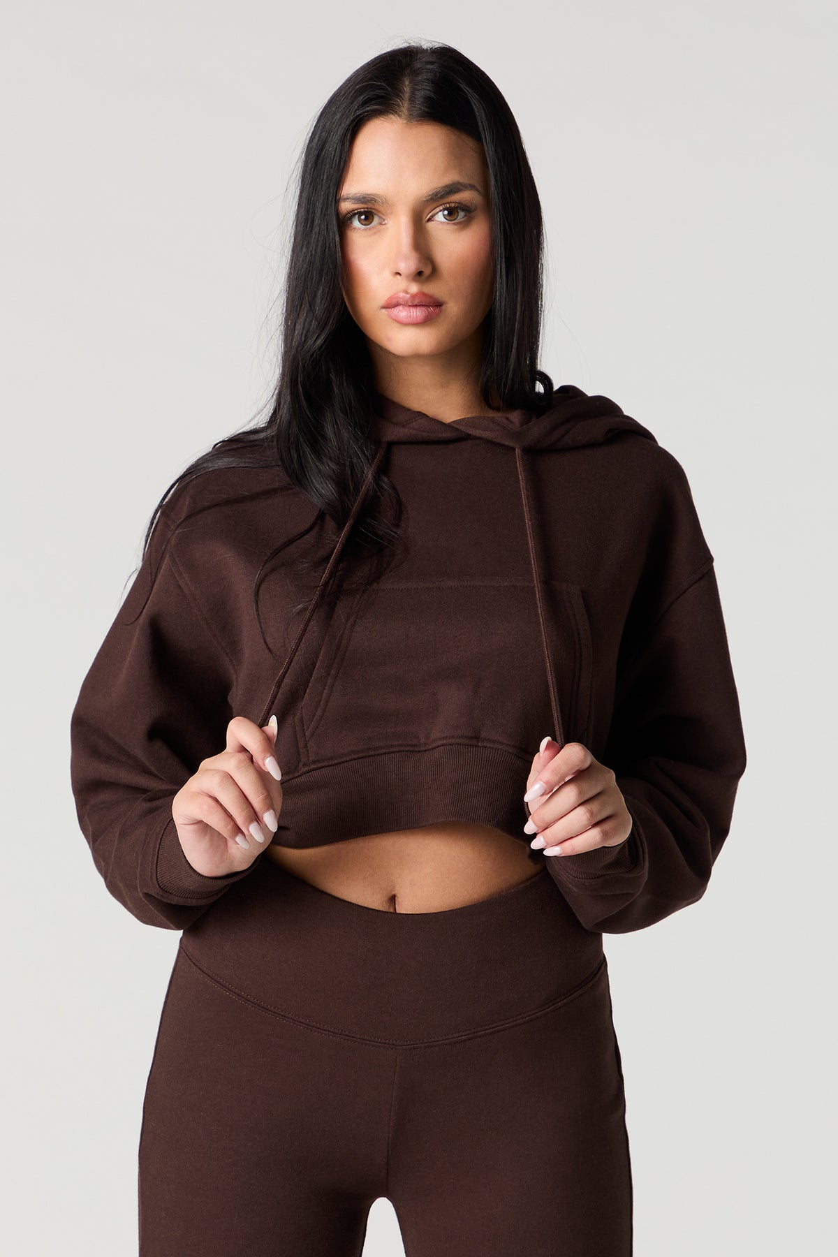 Soft Fleece Cropped Hoodie