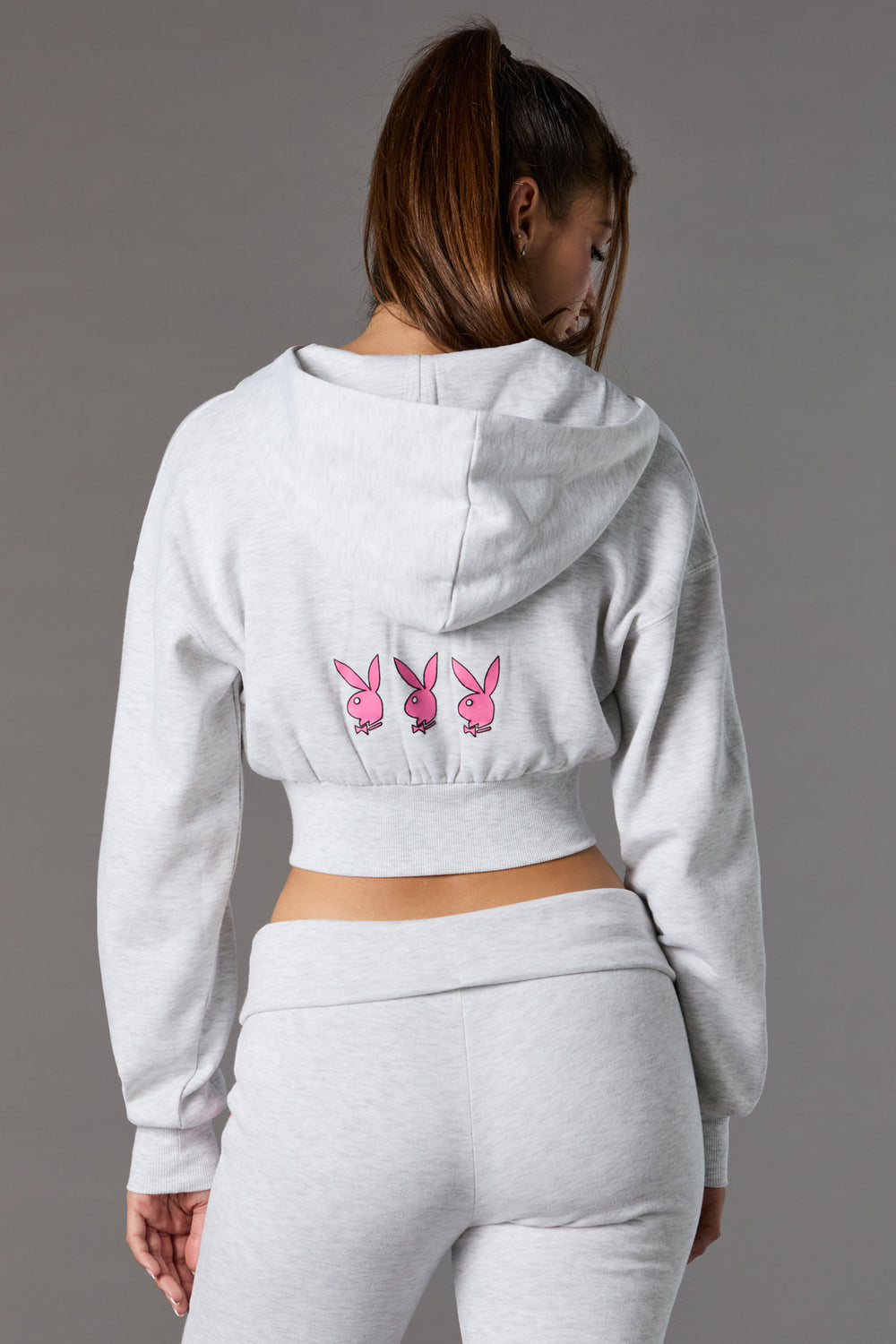 Playboy Graphic Cropped Zip-Up Fleece Hoodie Playboy Graphic Cropped Zip-Up Fleece Hoodie 11