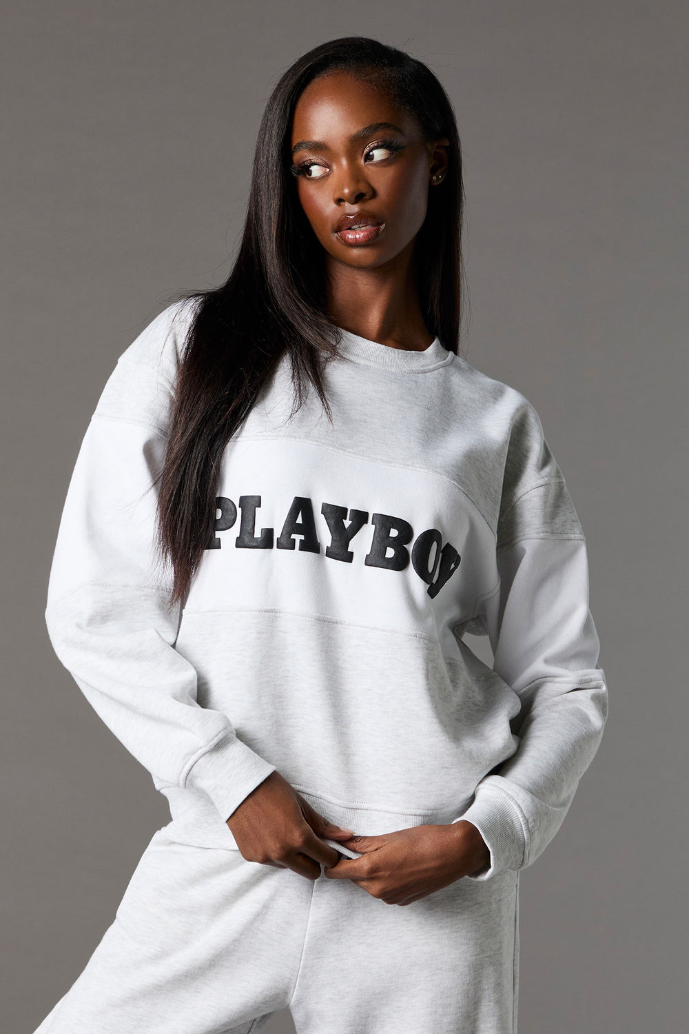 Playboy Graphic Colourblock Fleece Sweatshirt Playboy Graphic Colourblock Fleece Sweatshirt 1