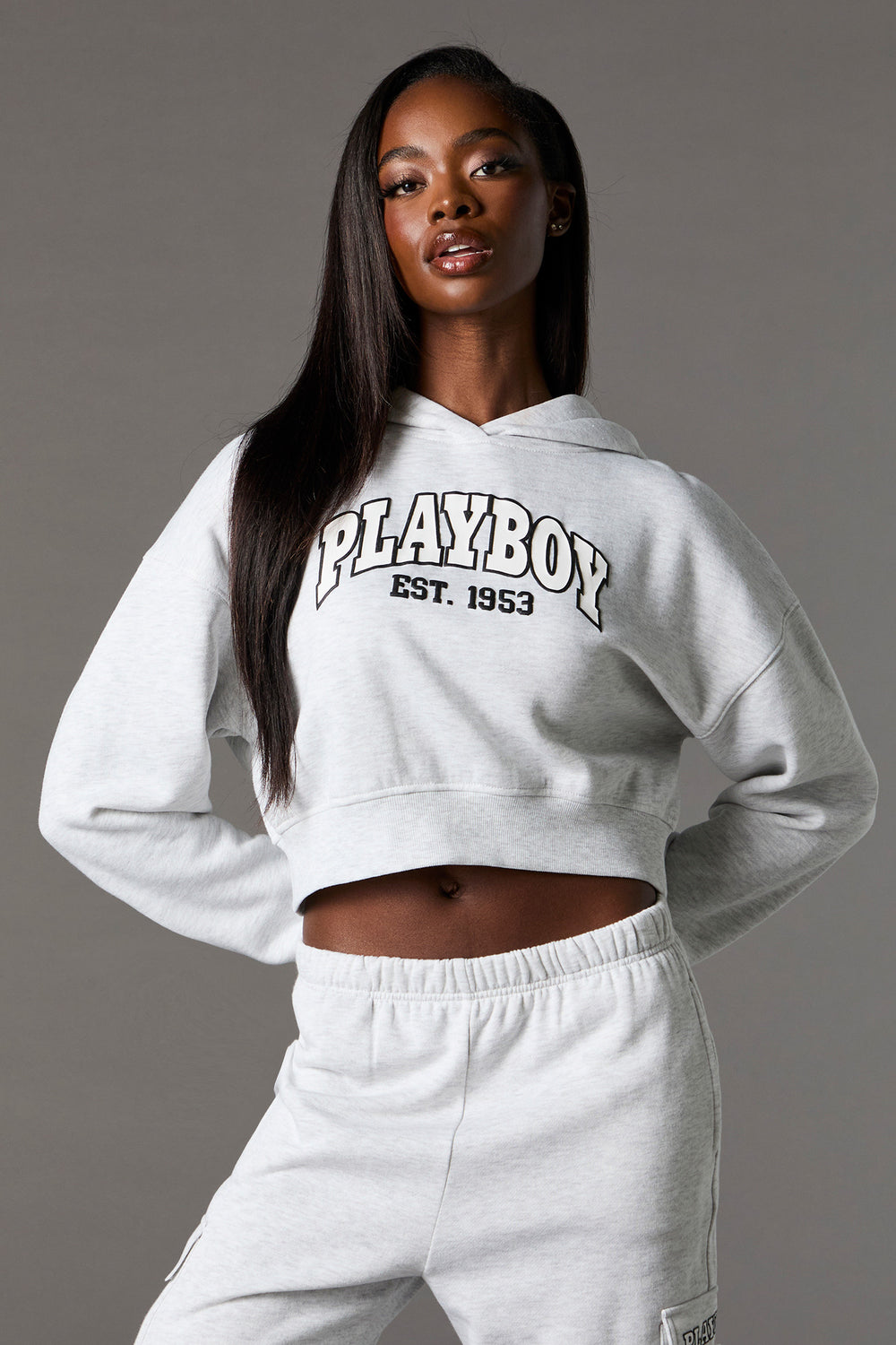 Playboy Graphic Fleece Cropped Hoodie Playboy Graphic Fleece Cropped Hoodie 8