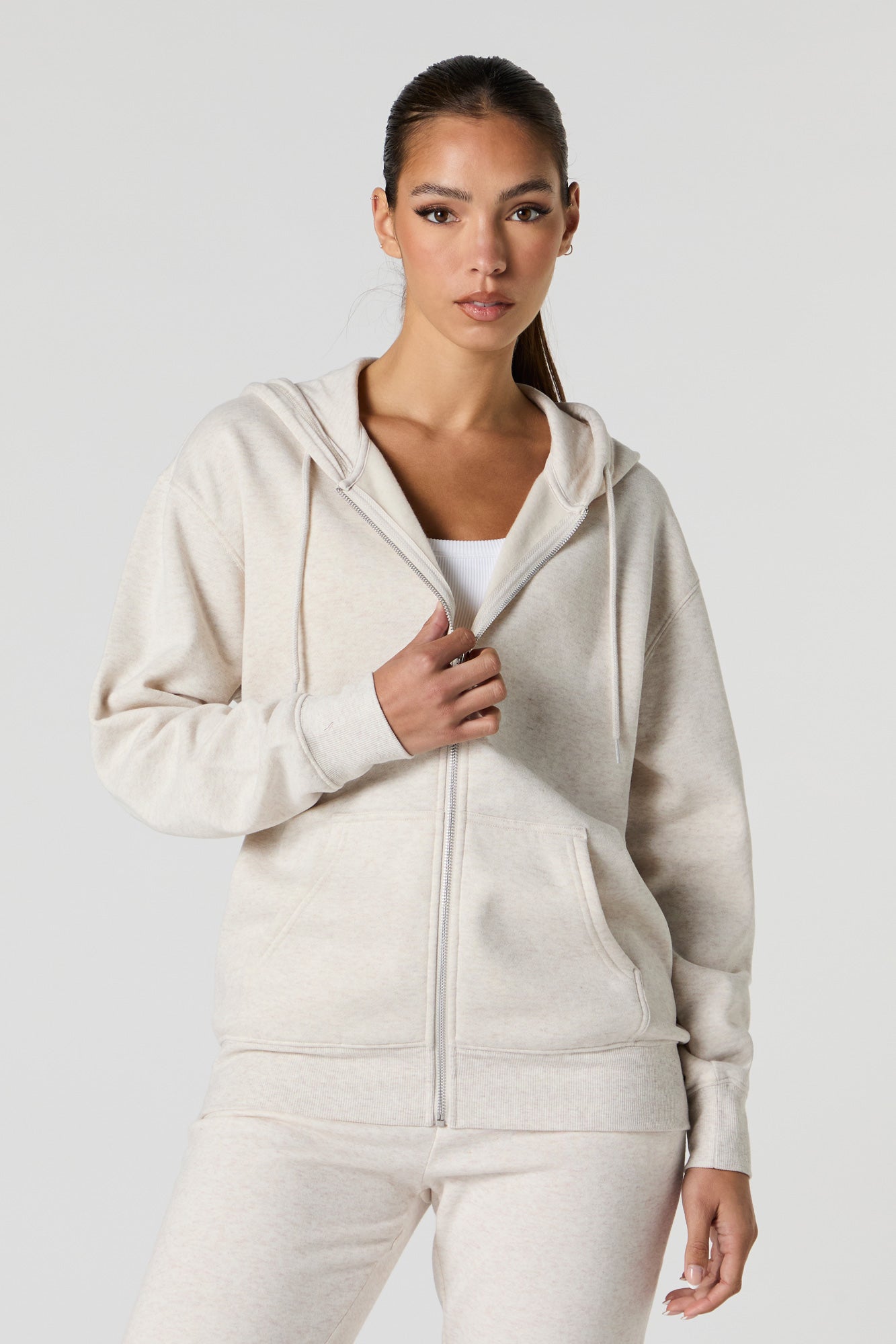 Soft Fleece Oversized Zip-Up Hoodie