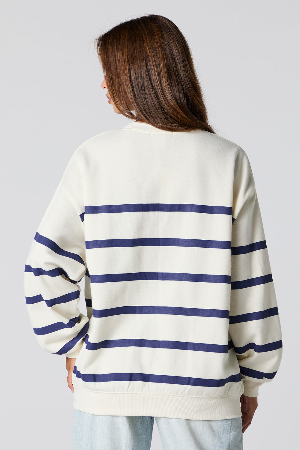 The Hamptons Graphic Striped Fleece Sweatshirt The Hamptons Graphic Striped Fleece Sweatshirt 2