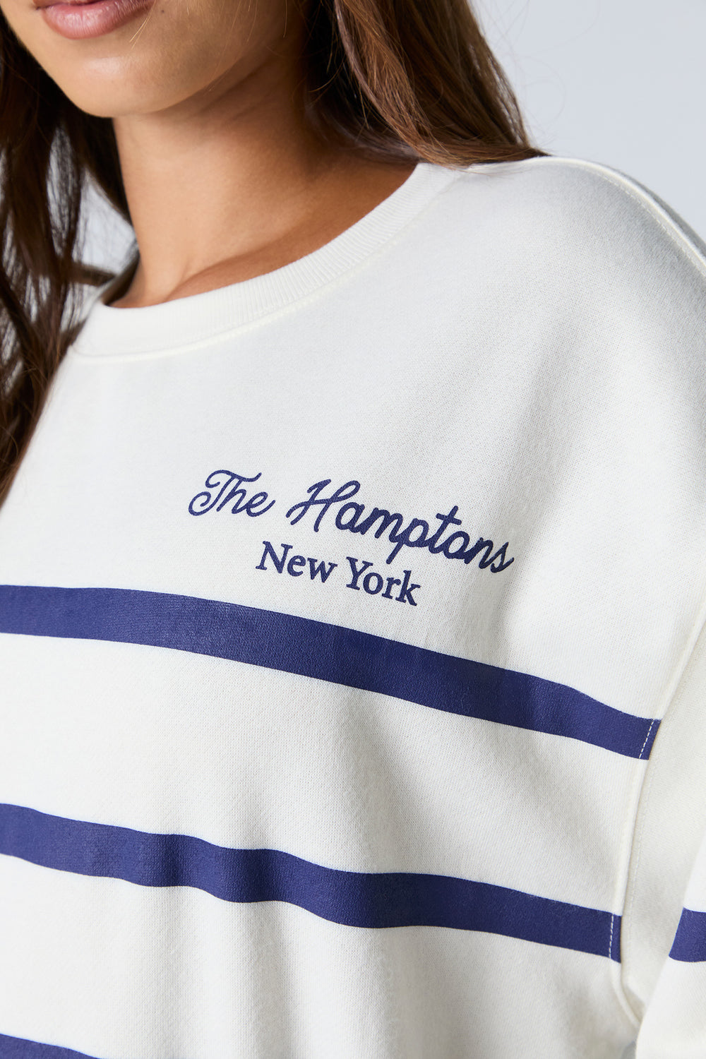 The Hamptons Graphic Striped Fleece Sweatshirt The Hamptons Graphic Striped Fleece Sweatshirt 4