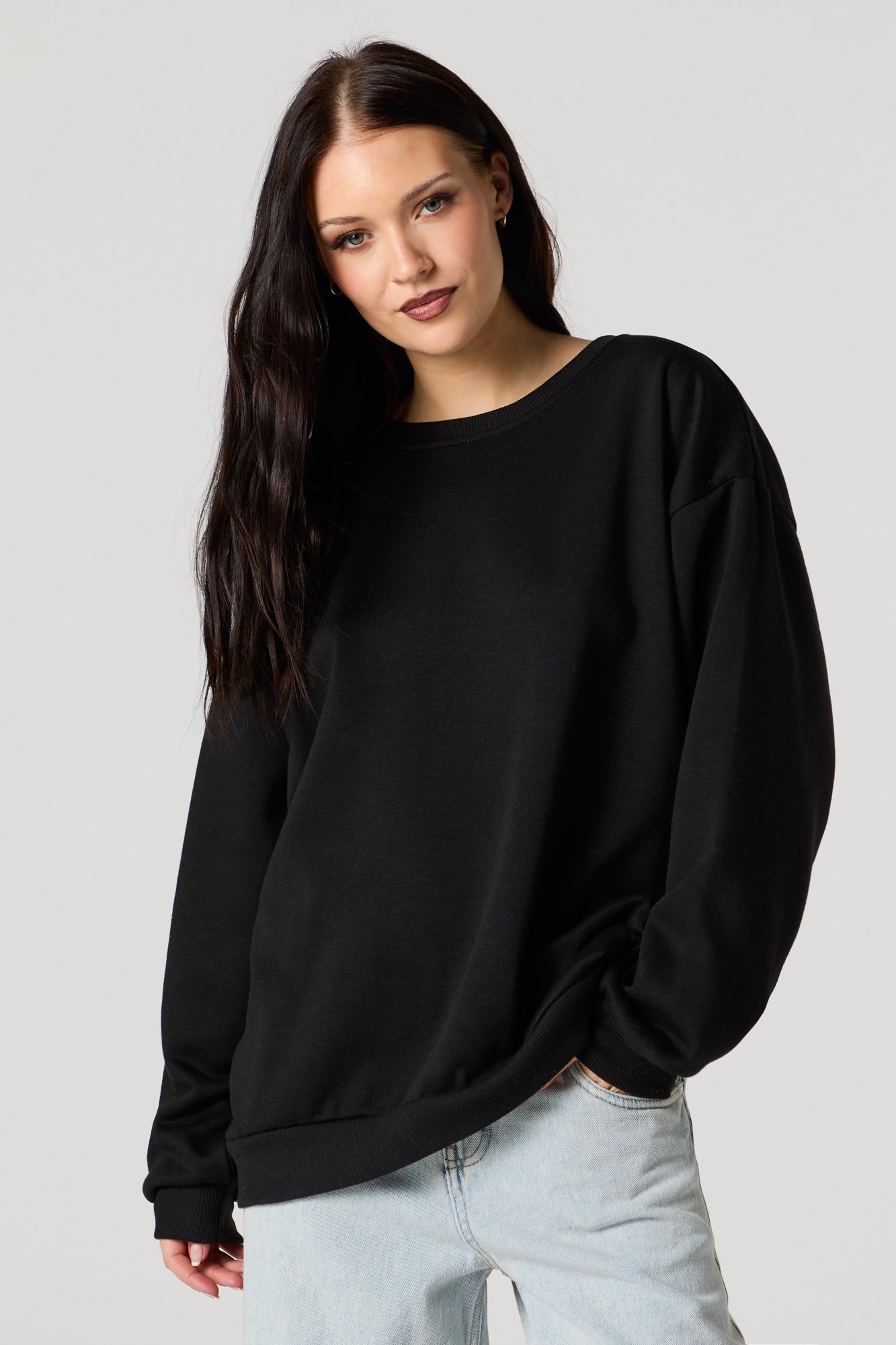 Oversized Fleece Crewneck Sweatshirt