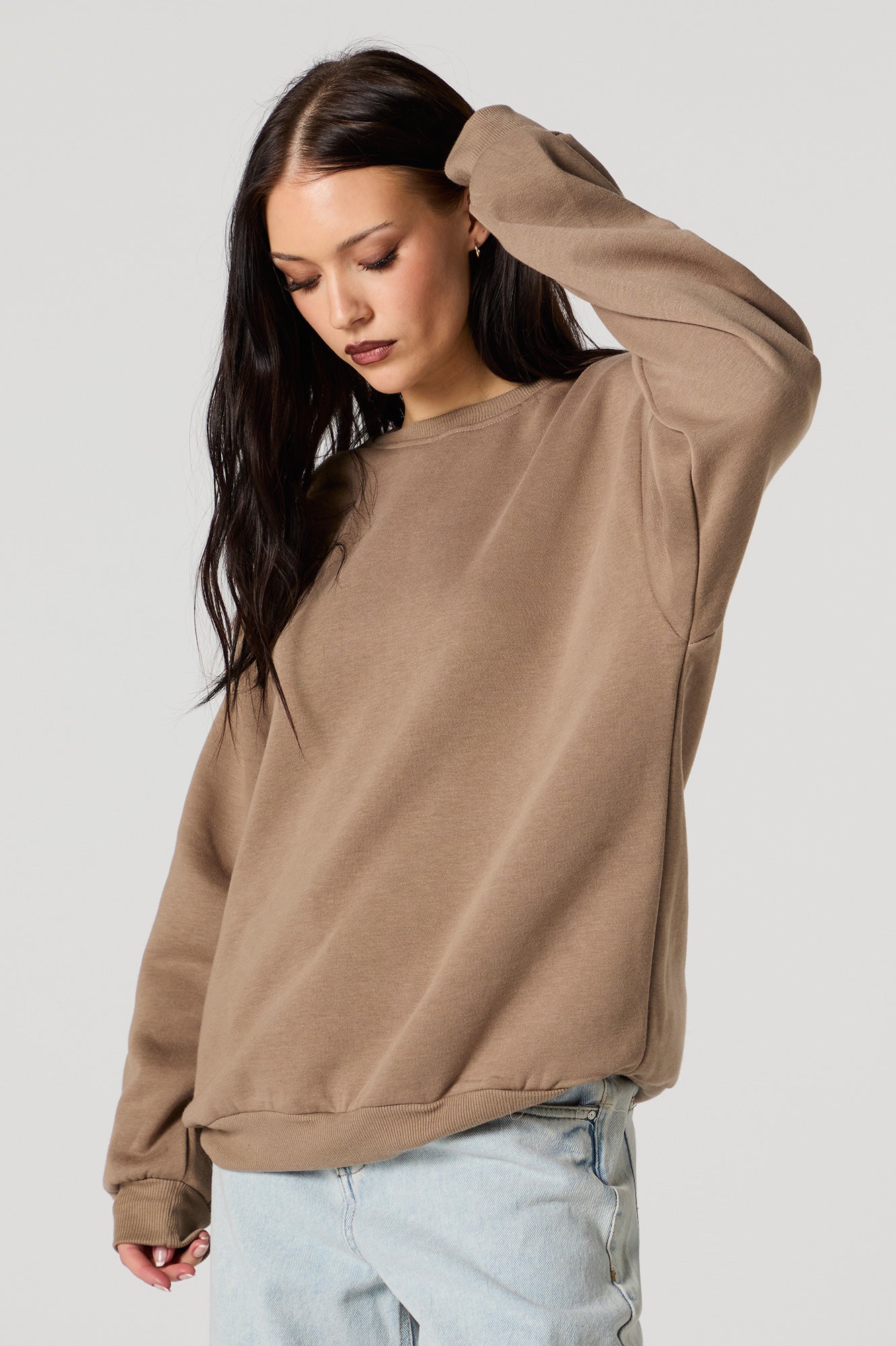 Oversized Fleece Crewneck Sweatshirt