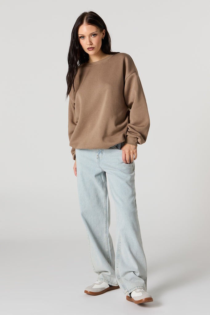 Oversized Fleece Crewneck Sweatshirt – Charlotte Russe