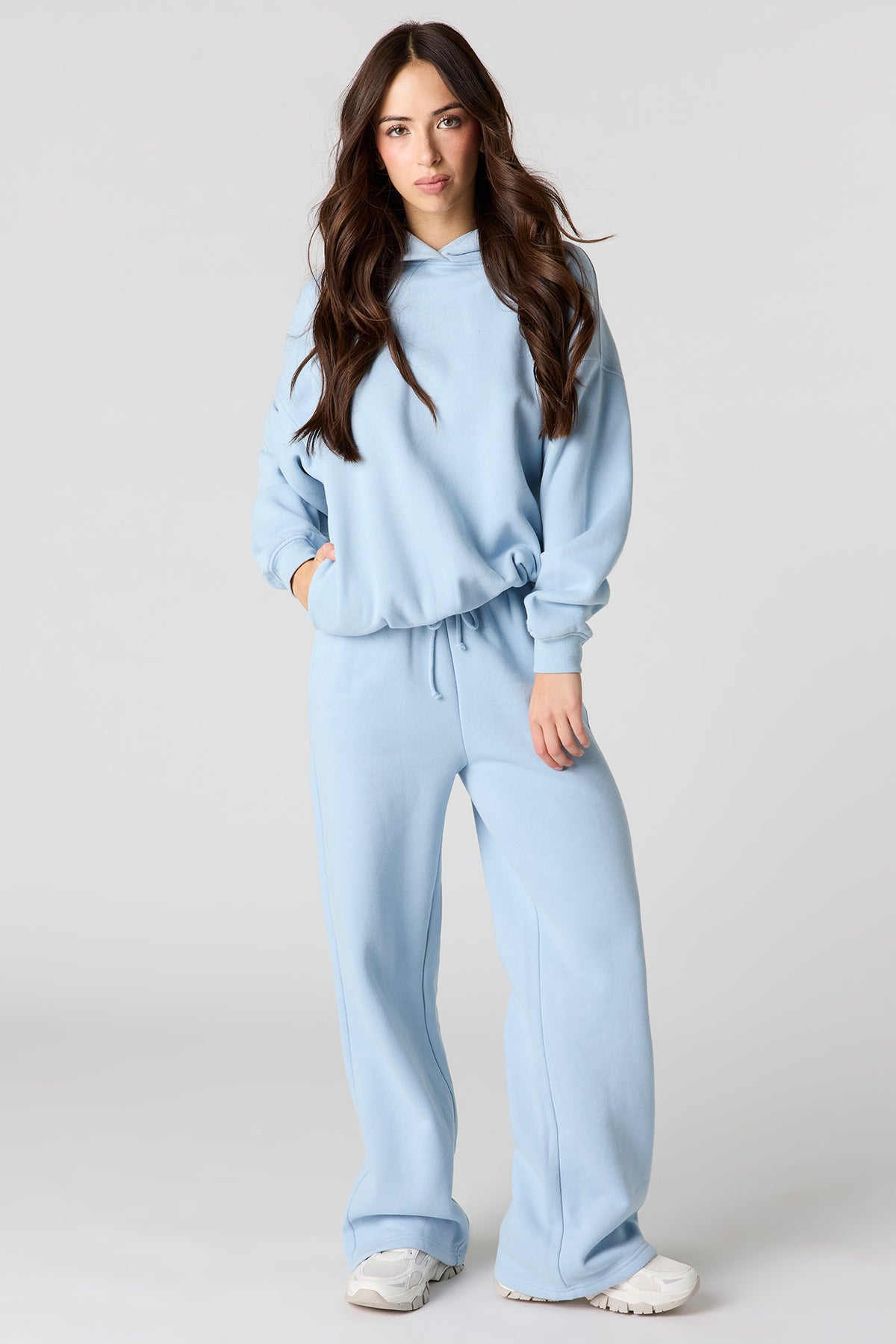 Alt View 3. Luxe Fleece Boxy Hoodie - Light Blue