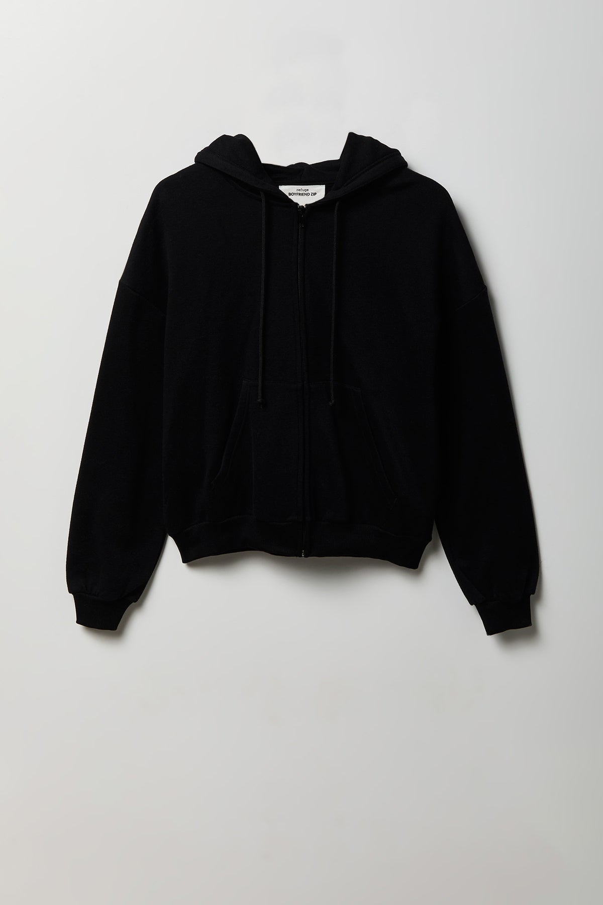 Alt View 4. Fleece Boxy Zip Hoodie - Black