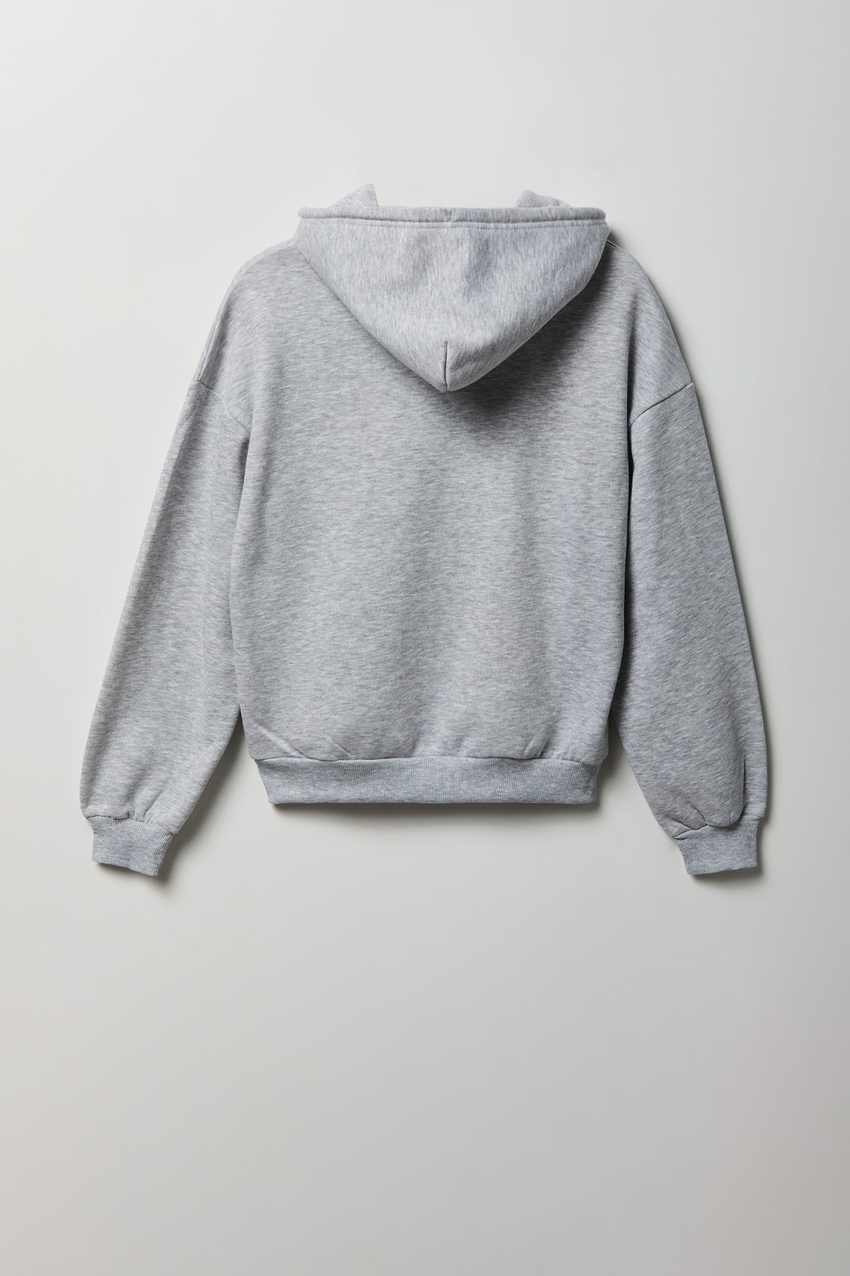 Alt View 5. Fleece Boxy Zip Hoodie - Heather Grey