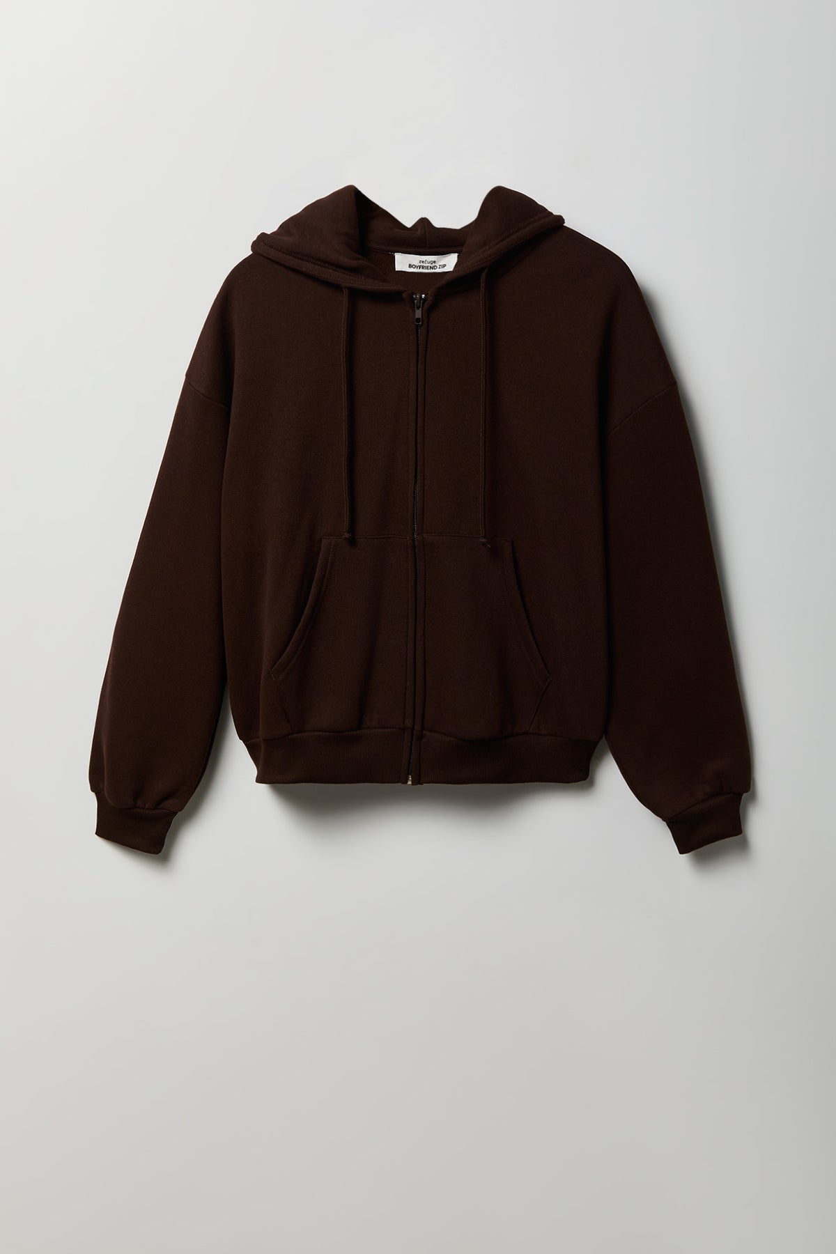 Alt View 4. Fleece Boxy Zip Hoodie - Brown