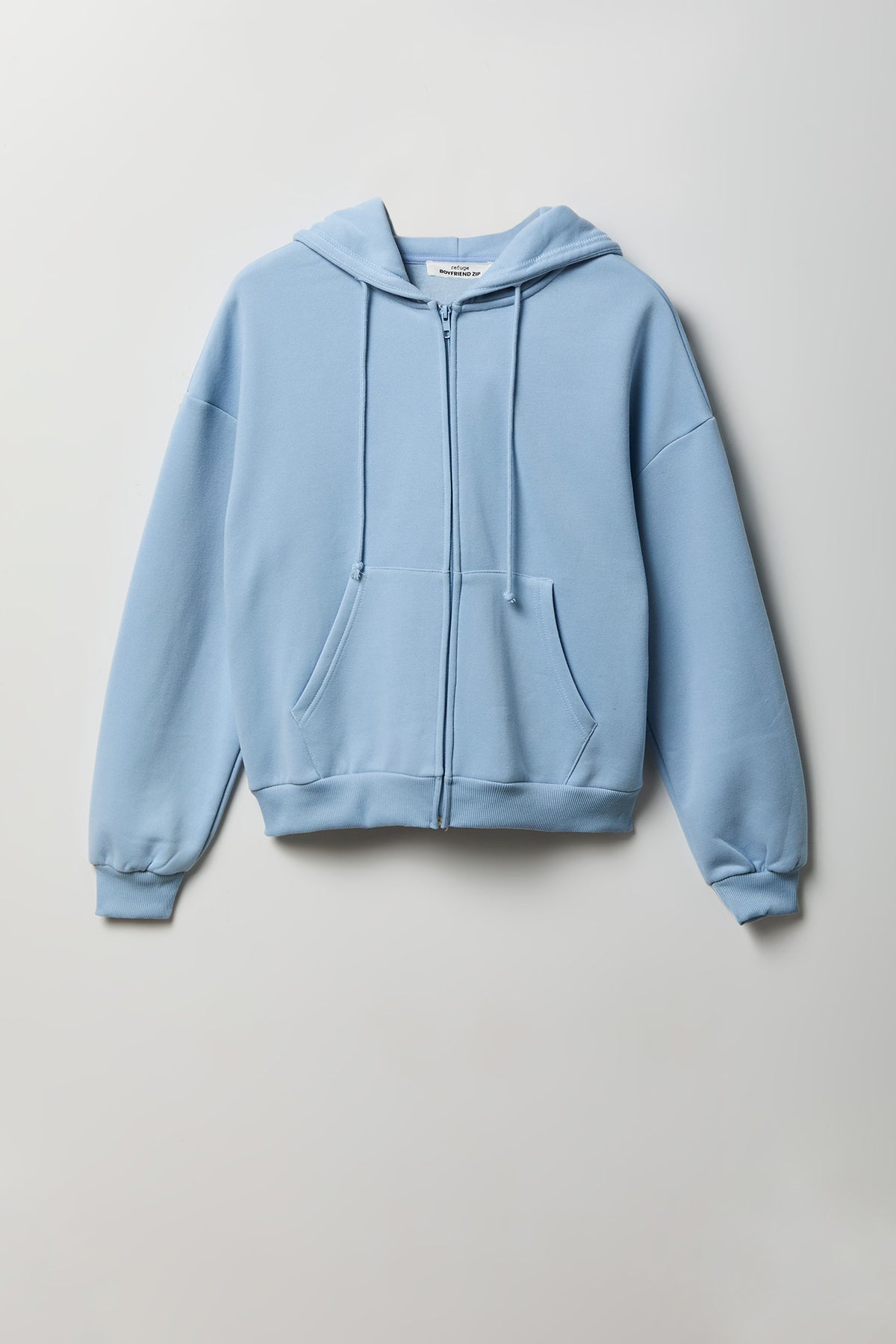 Alt View 4. Fleece Boxy Zip Hoodie - Light Blue