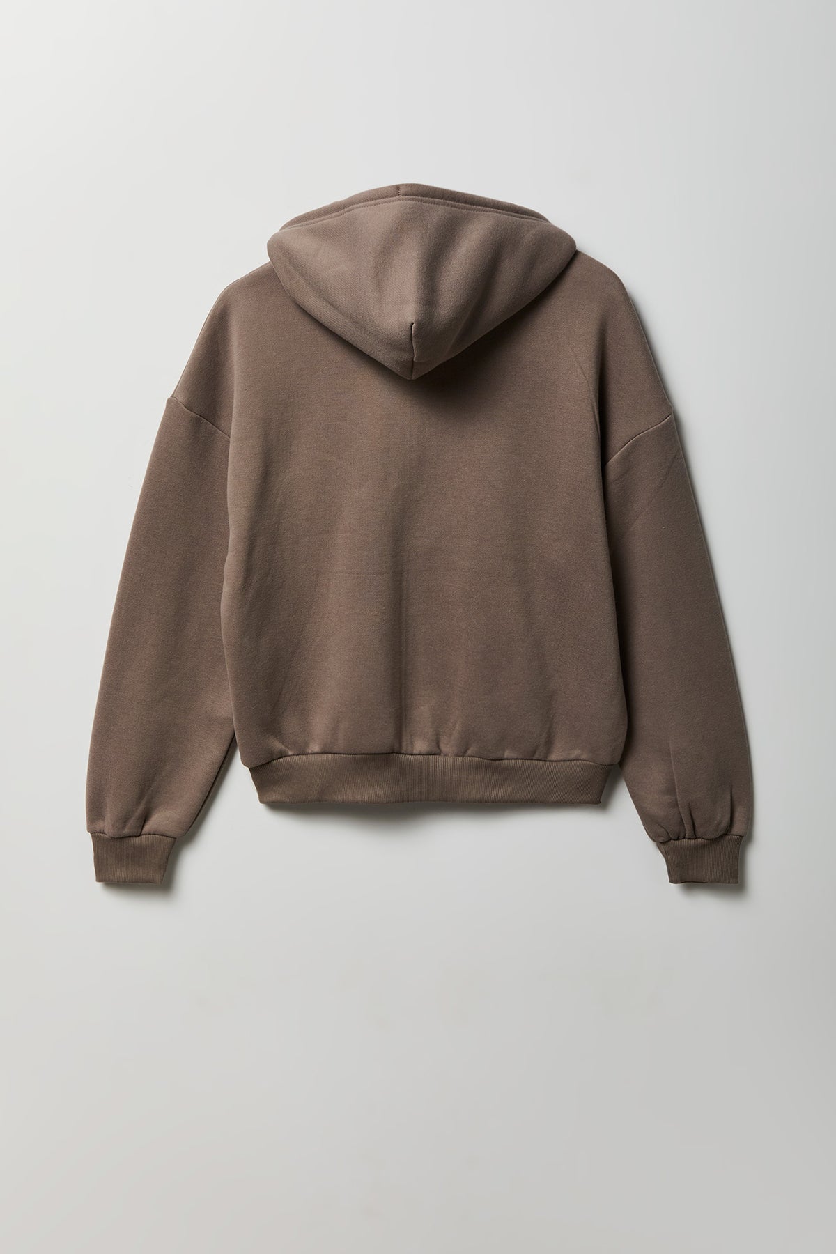 Alt View 5. Fleece Boxy Zip Hoodie - Taupe