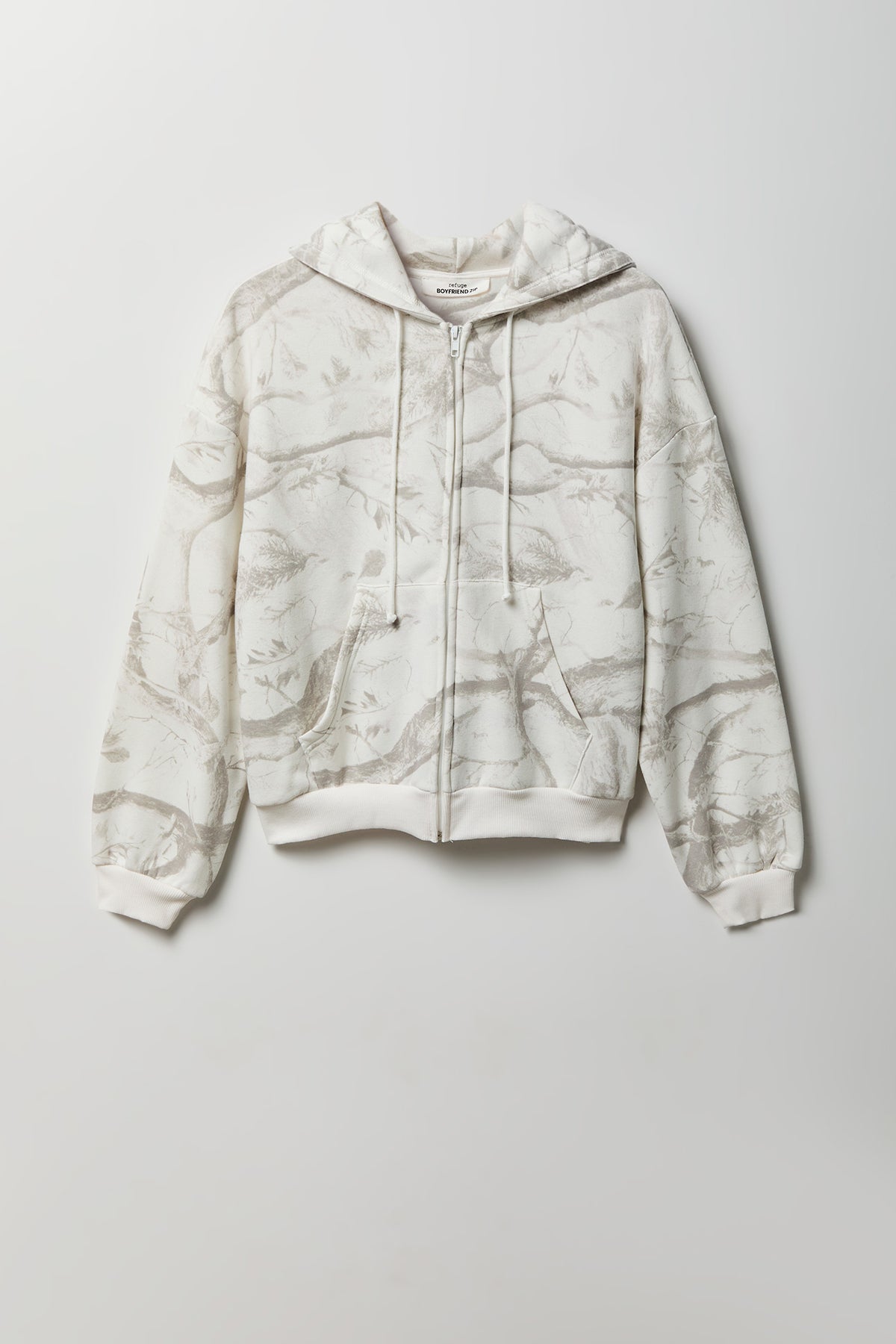 Alt View 4. Fleece Boxy Zip Hoodie - Camouflage