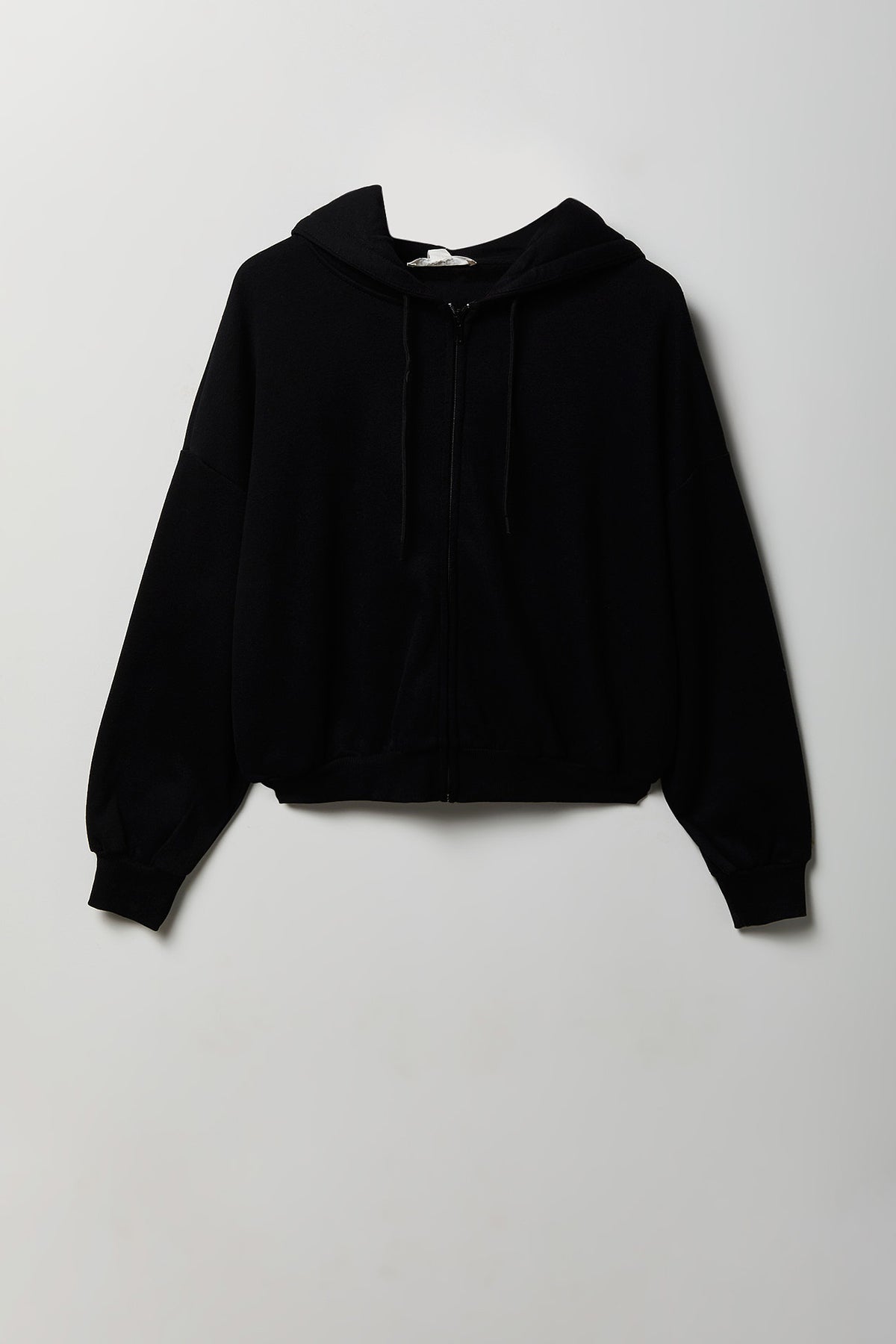 Alt View 4. Fleece Boxy Zip Hoodie - Black
