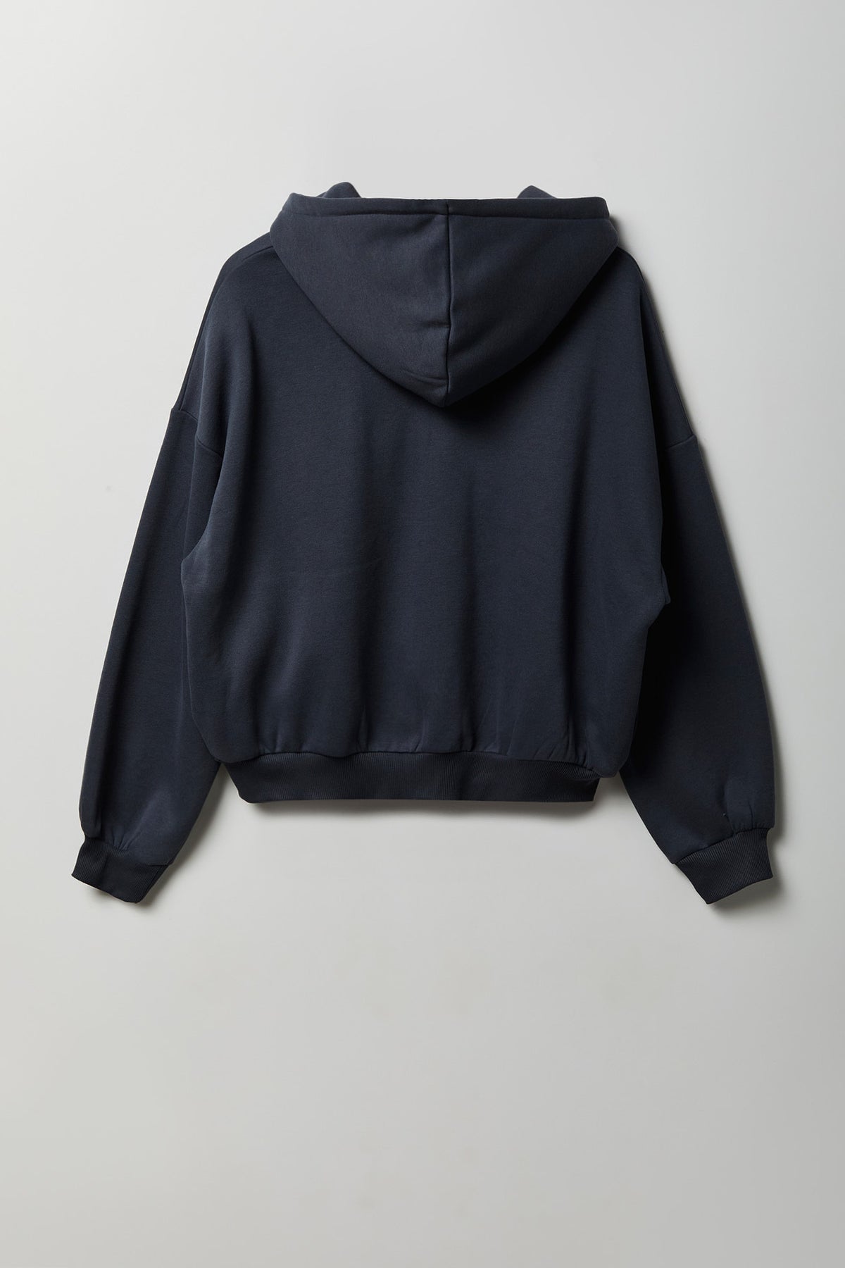 Alt View 2. Fleece Boxy Zip Hoodie - Dark Grey