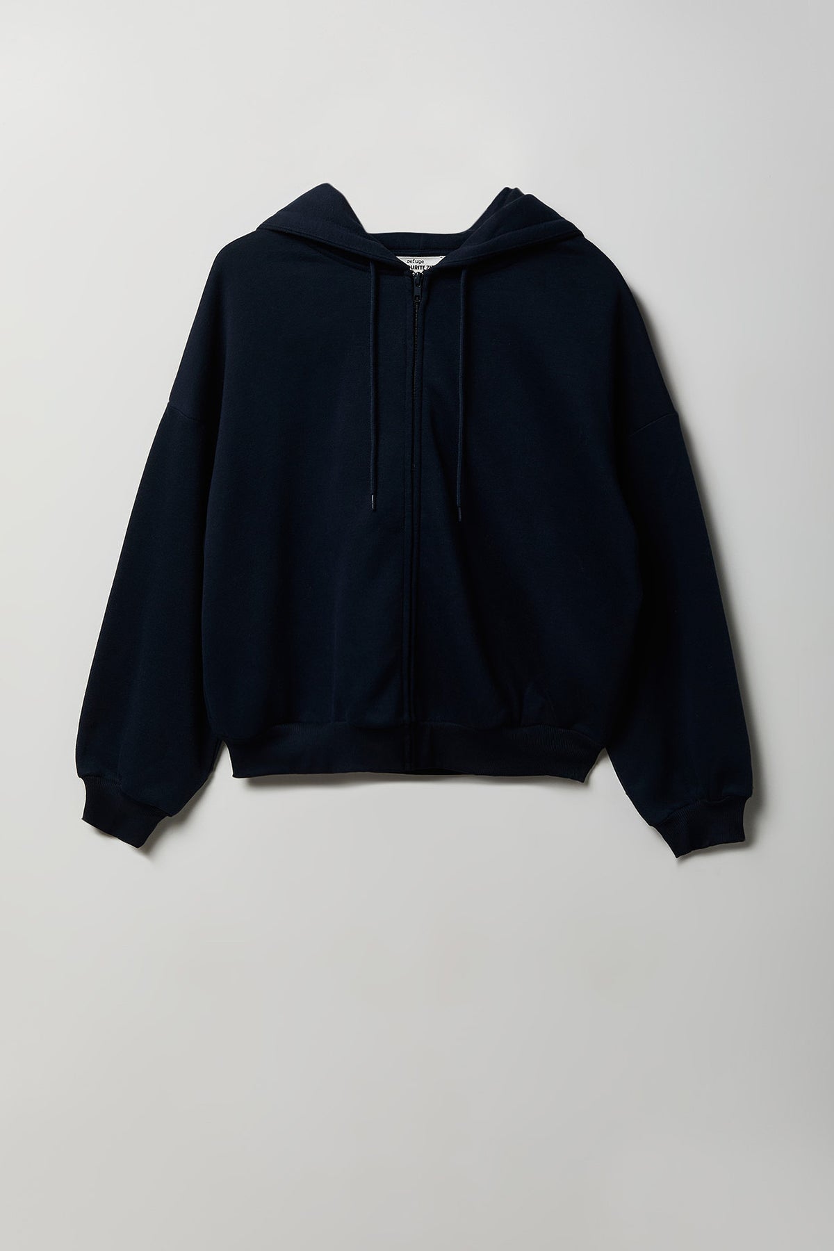 Alt View 4. Fleece Boxy Zip Hoodie - Dark Blue
